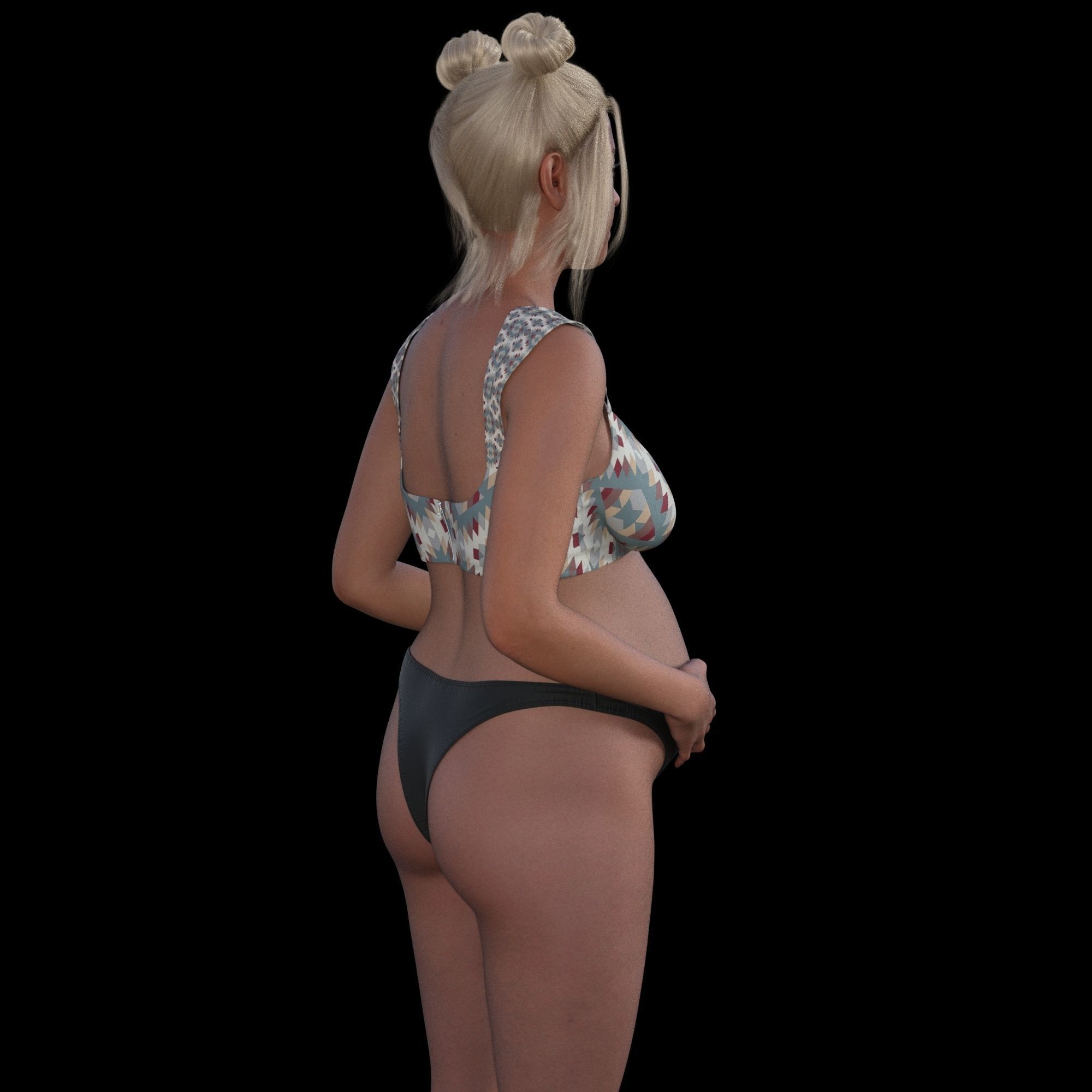 American Teenage Mom Pregnant 3D model_8