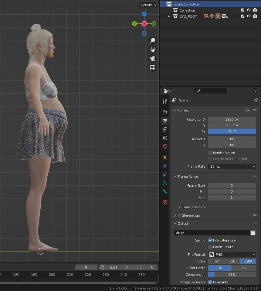 American Teenage Mom Pregnant 3D model_12