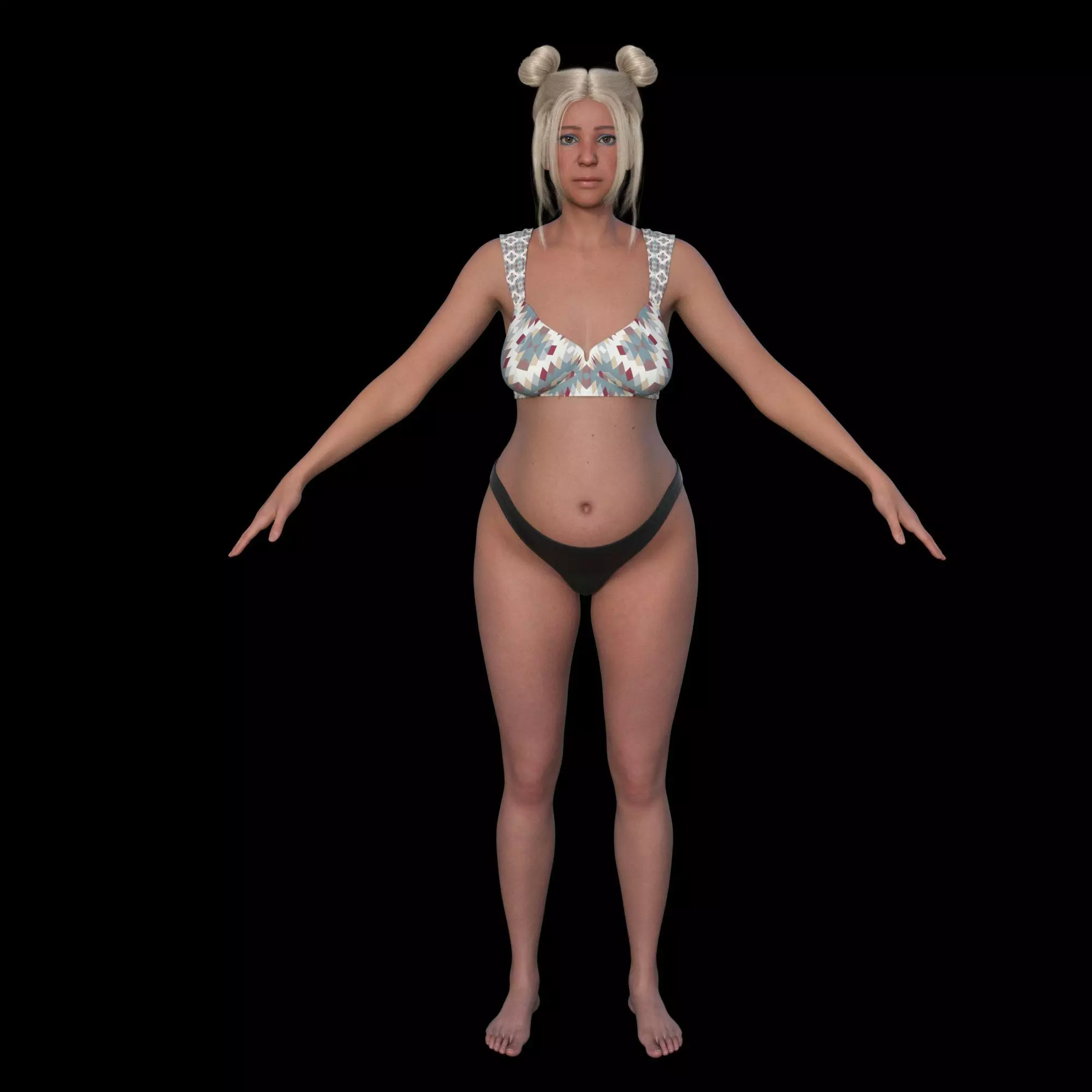American Teenage Mom Pregnant 3D model_0