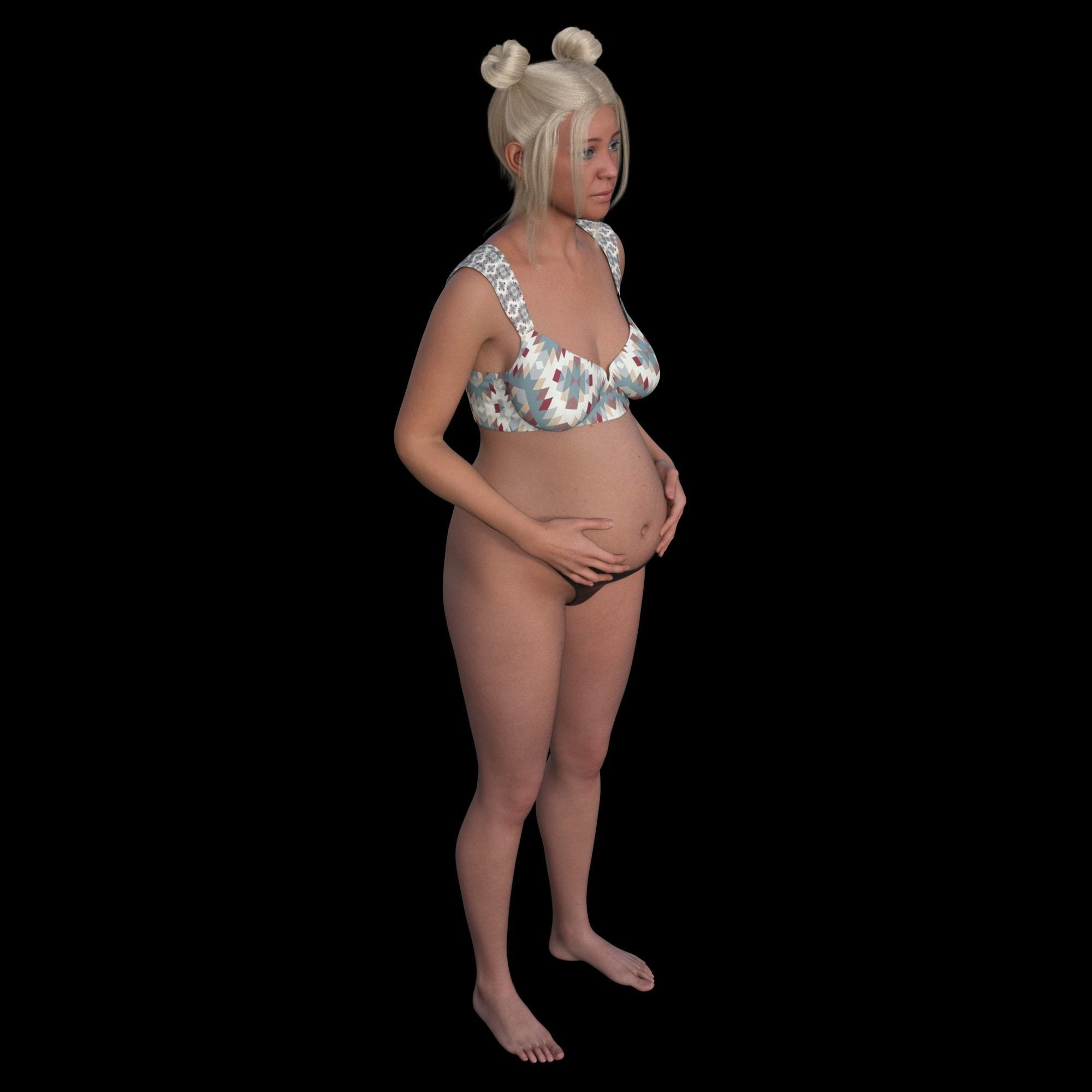 American Teenage Mom Pregnant 3D model_7