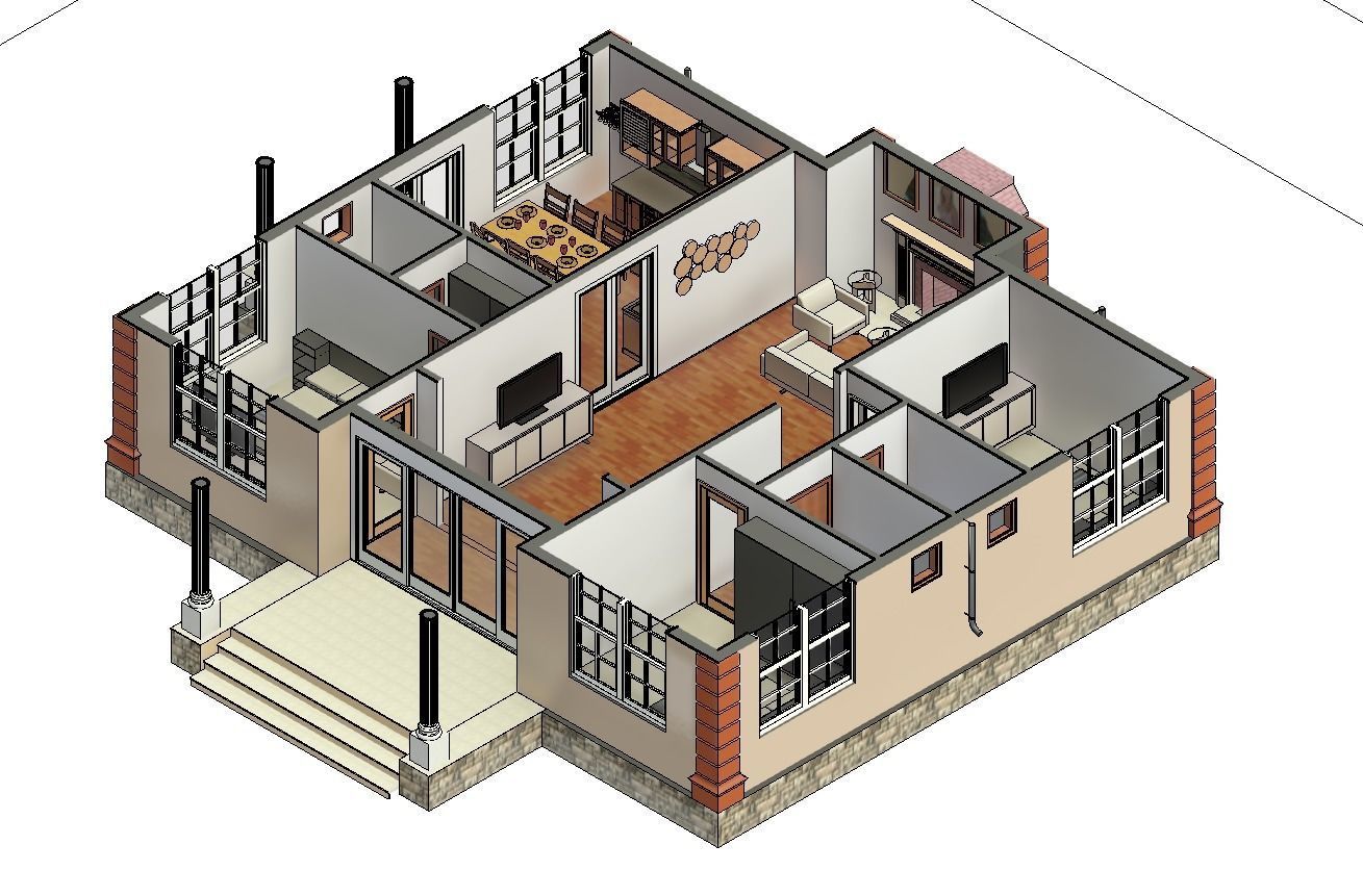 3d Model 3 Bedroom Autodesk Revit House Model Vr Ar Low Poly Cgtrader 3d Model 3 Bedroom Autodesk Revit House Model Vr Ar Low Poly Cgtrader