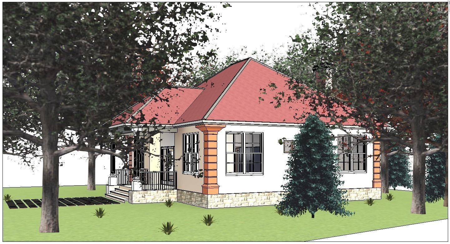 3 Bedroom Autodesk Revit House Model  Low-poly 3D model_10