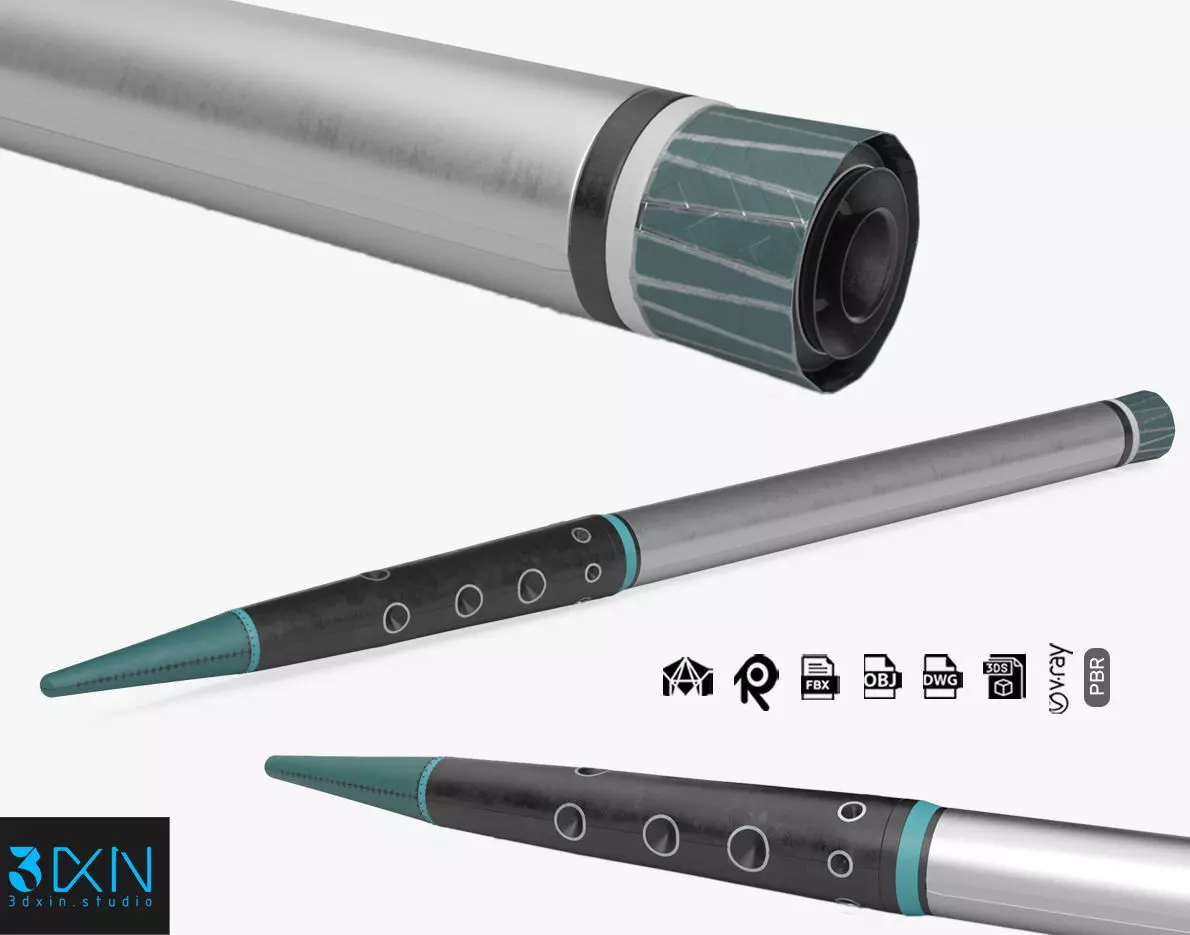 Anti-Ballistic Defense Missile 3D model_0