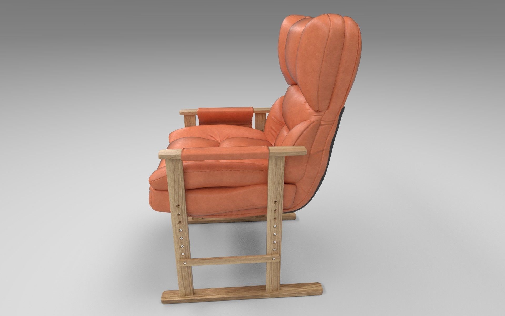 Recliner Low-poly 3D model_7