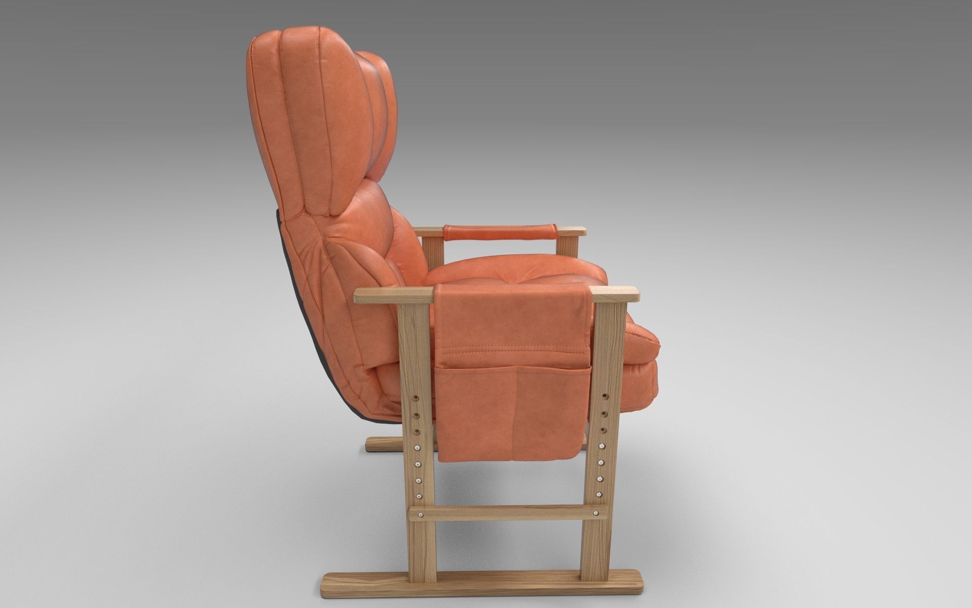 Recliner Low-poly 3D model_6