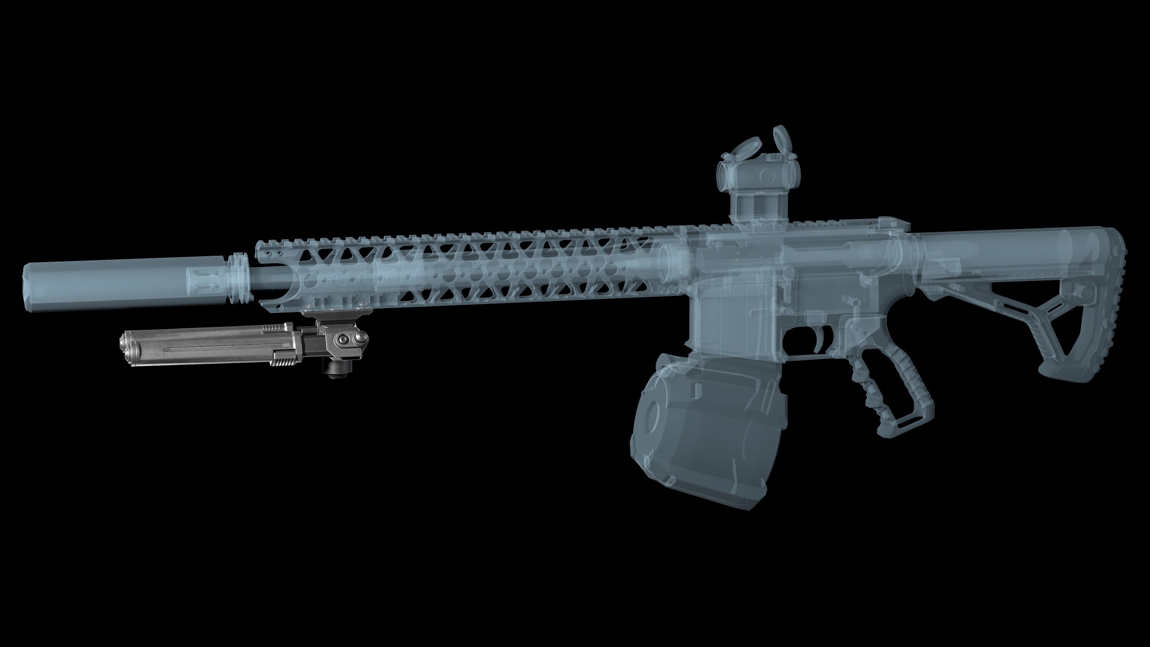 Magpul Bipod M-LOK Low-poly 3D model_4