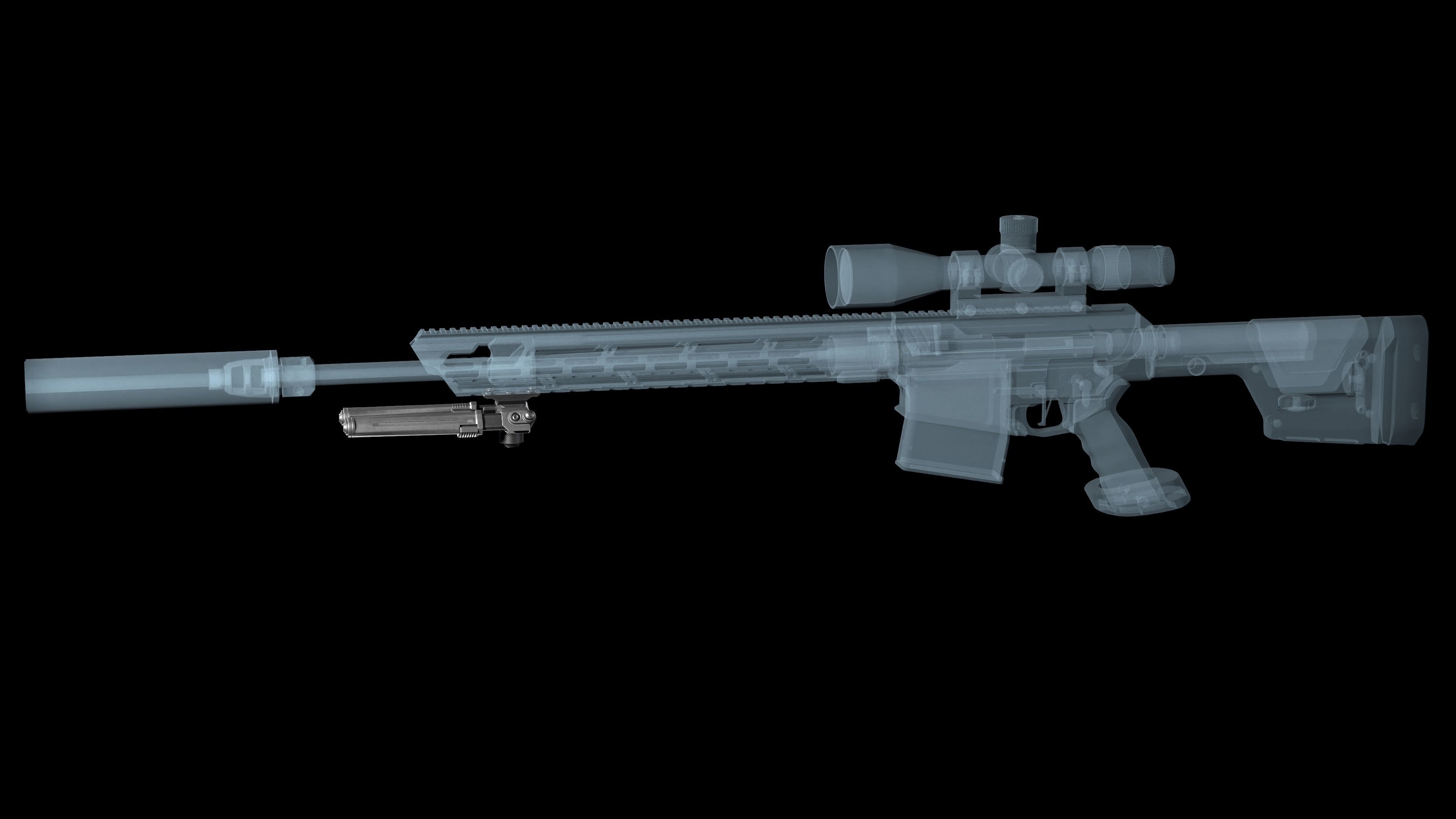 Magpul Bipod M-LOK Low-poly 3D model_2
