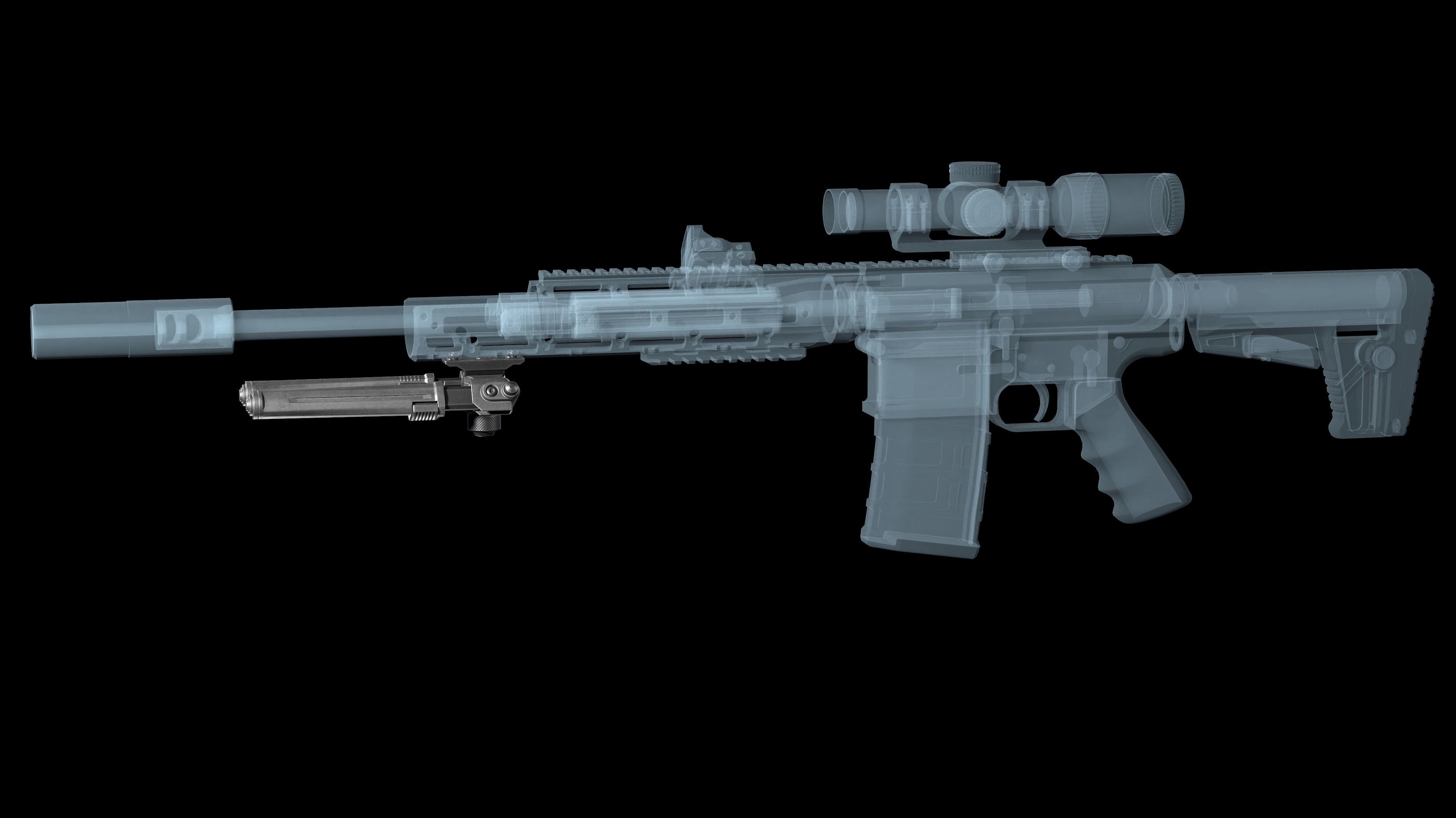 Magpul Bipod M-LOK Low-poly 3D model_3