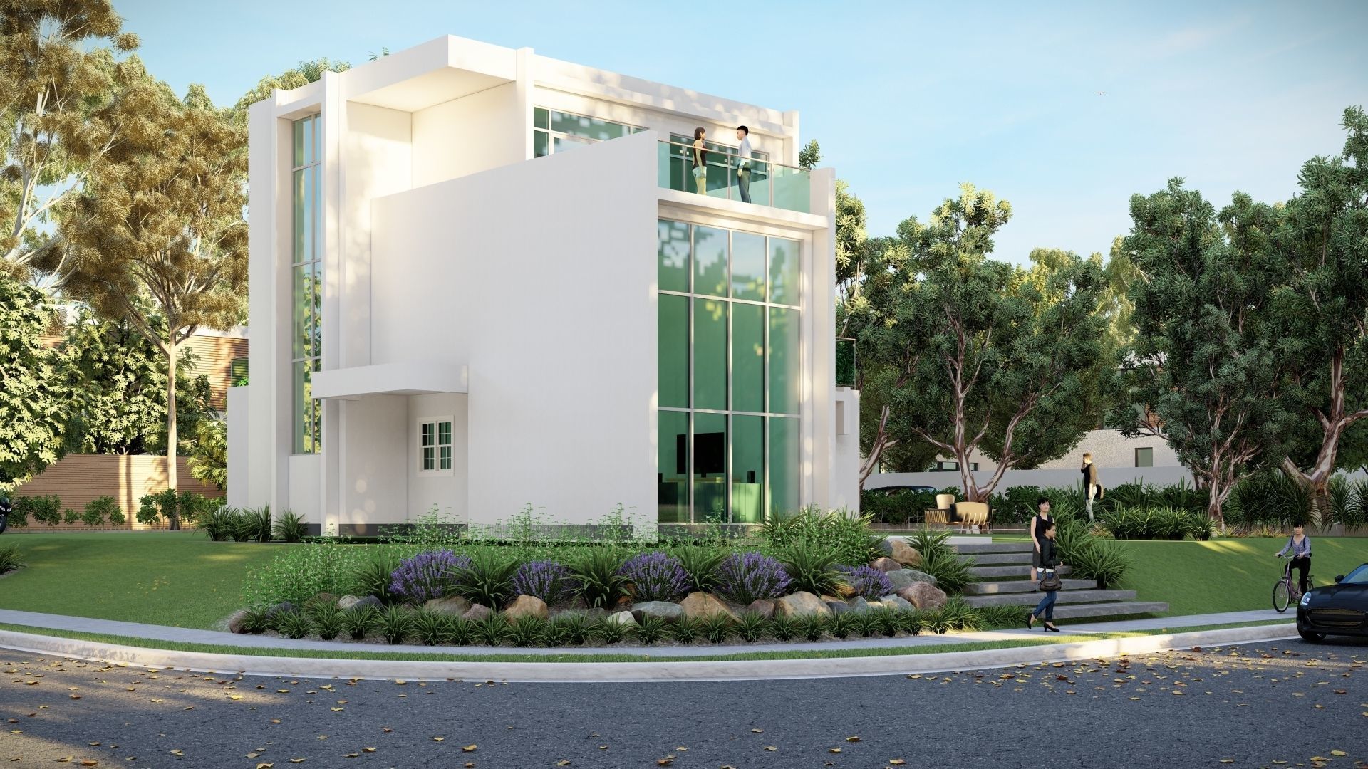 5 Bedroom Modern House Model Low-poly 3D model_2