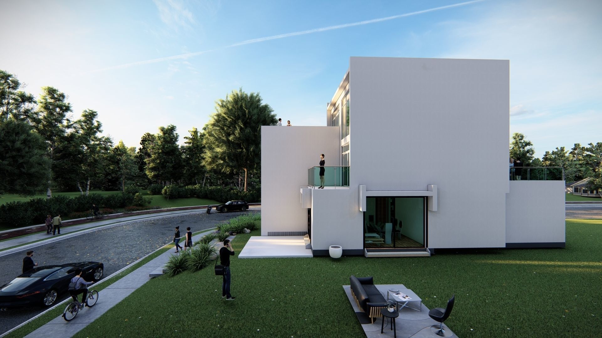 5 Bedroom Modern House Model Low-poly 3D model_5