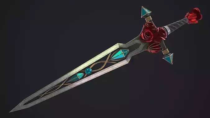 Fantasy Sword 21 3D Model Low-poly 3D model