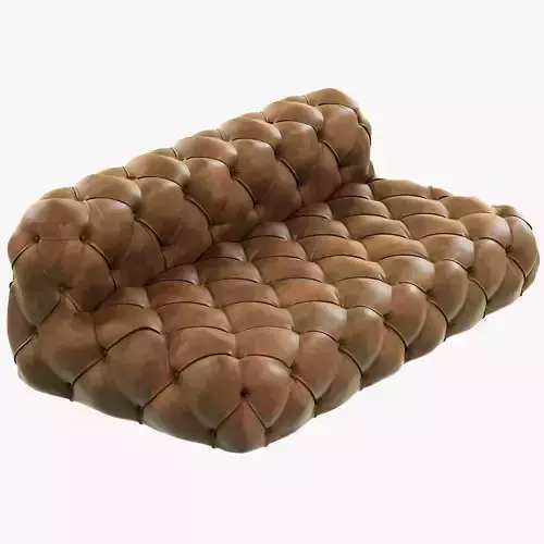 Restoration Hardware Soho Tufted Leather Armless Sofa 3D model