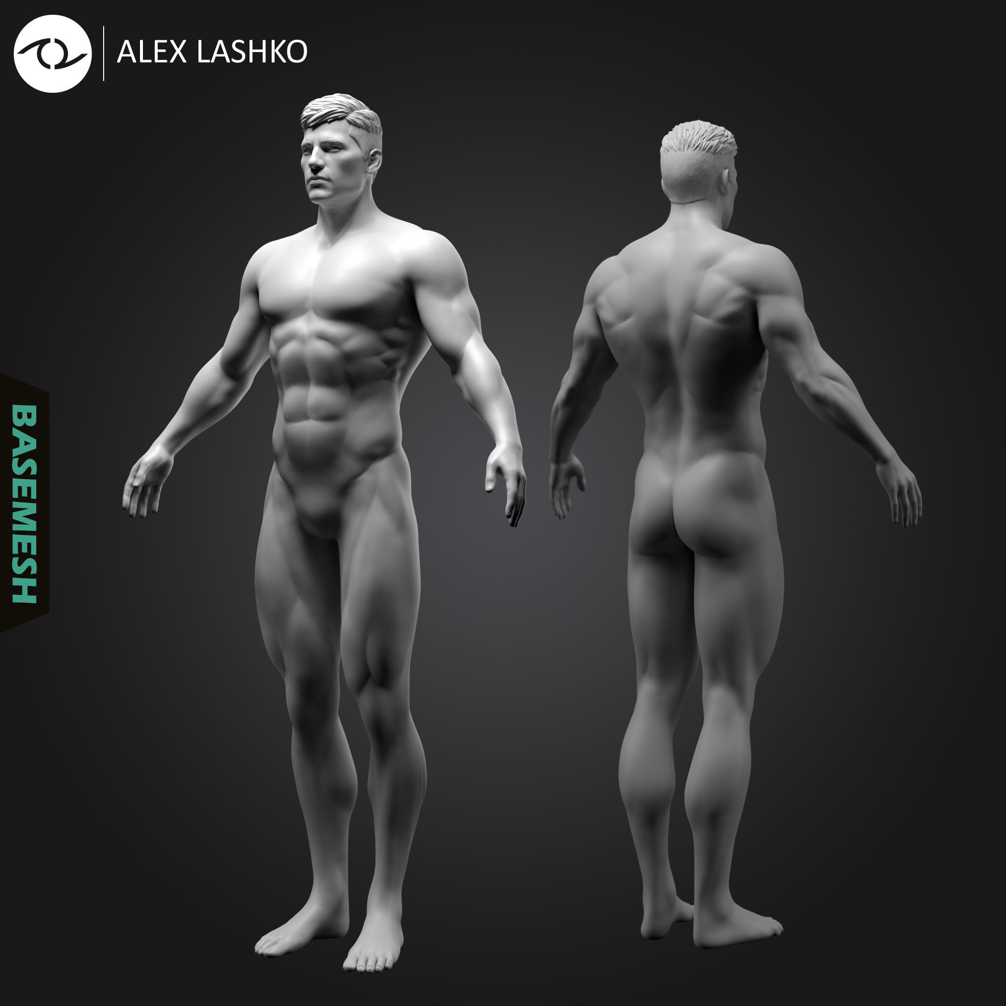 Superhero Basemesh Set  3D model_13