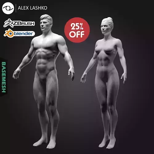 Superhero Basemesh Set  3D model