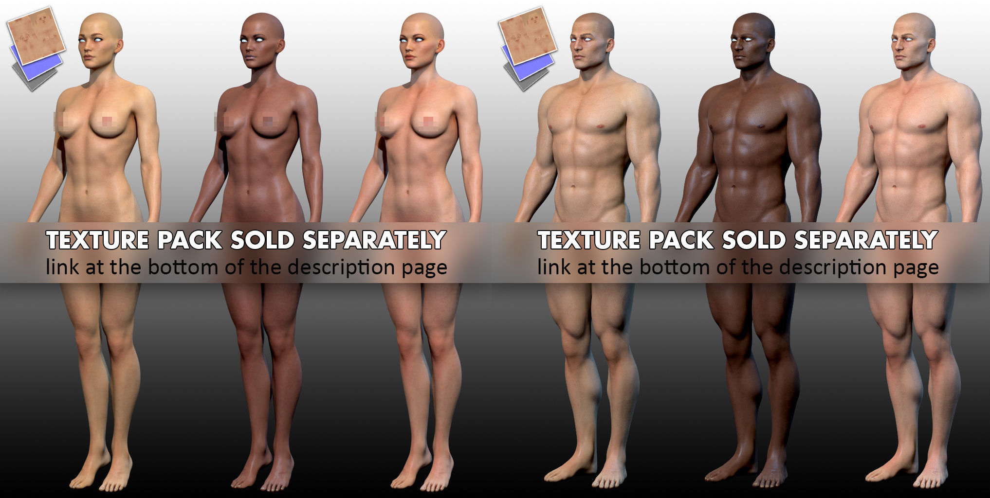 Superhero Basemesh Set  3D model_12