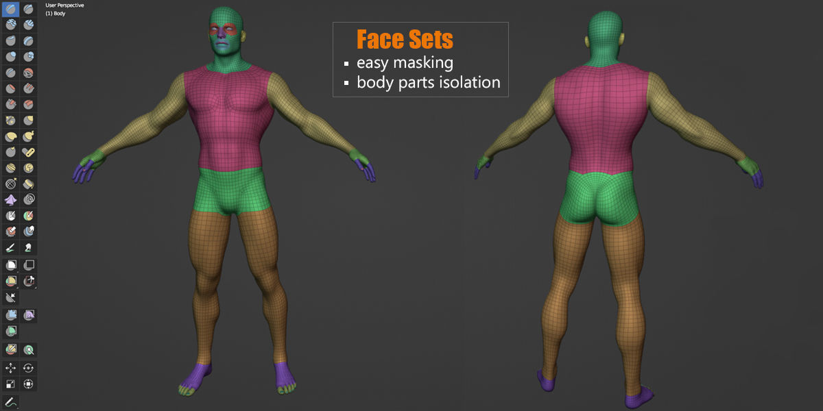 Superhero Basemesh Set  3D model_23