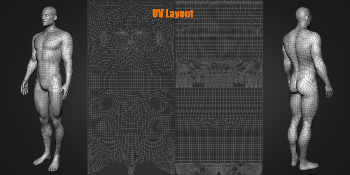 Superhero Basemesh Set  3D model_20