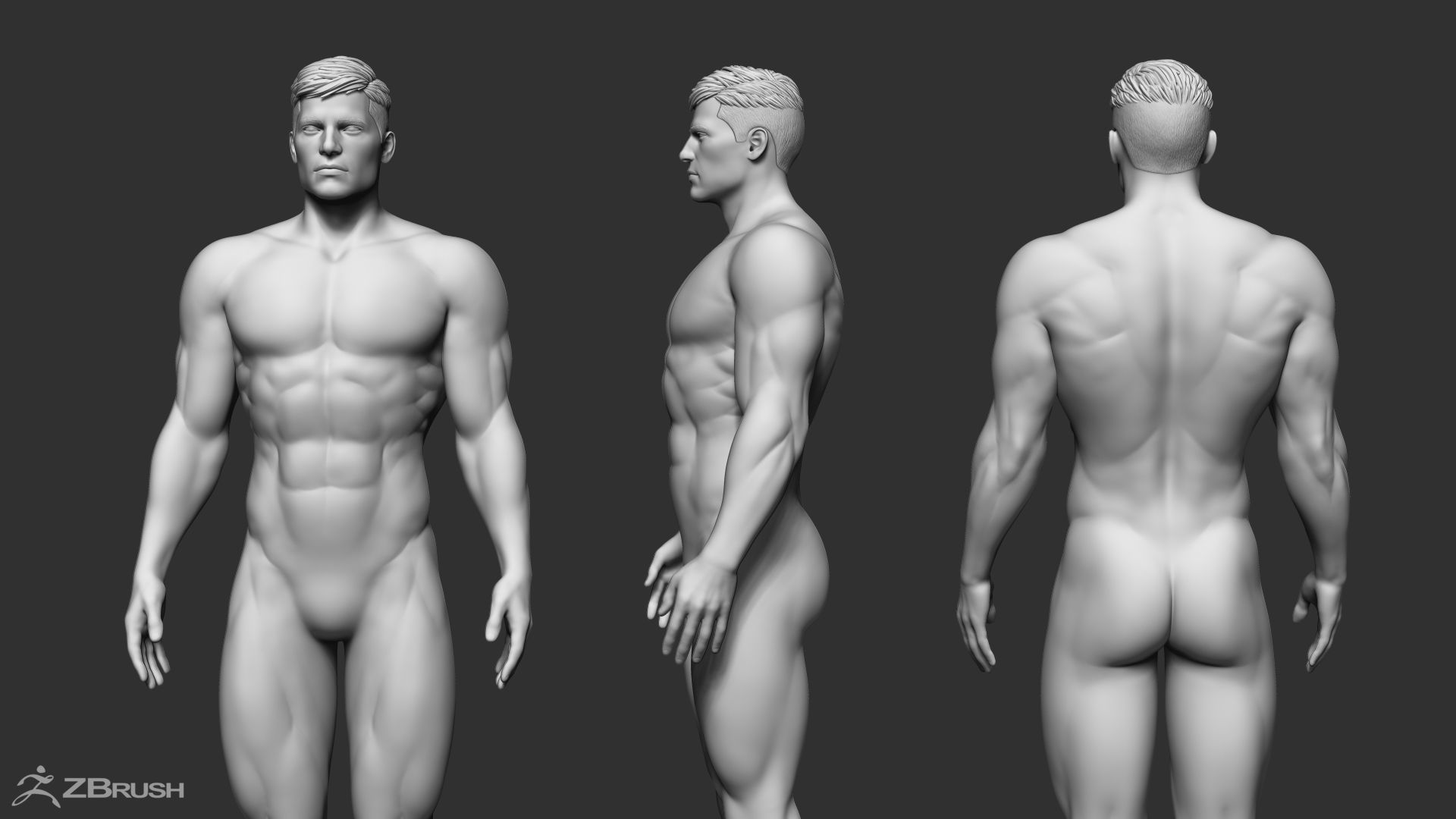 Superhero Basemesh Set  3D model_15