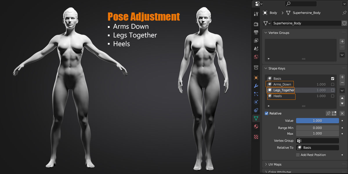 Superhero Basemesh Set  3D model_10