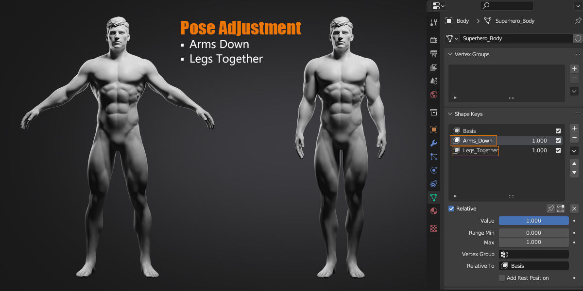 Superhero Basemesh Set  3D model_22