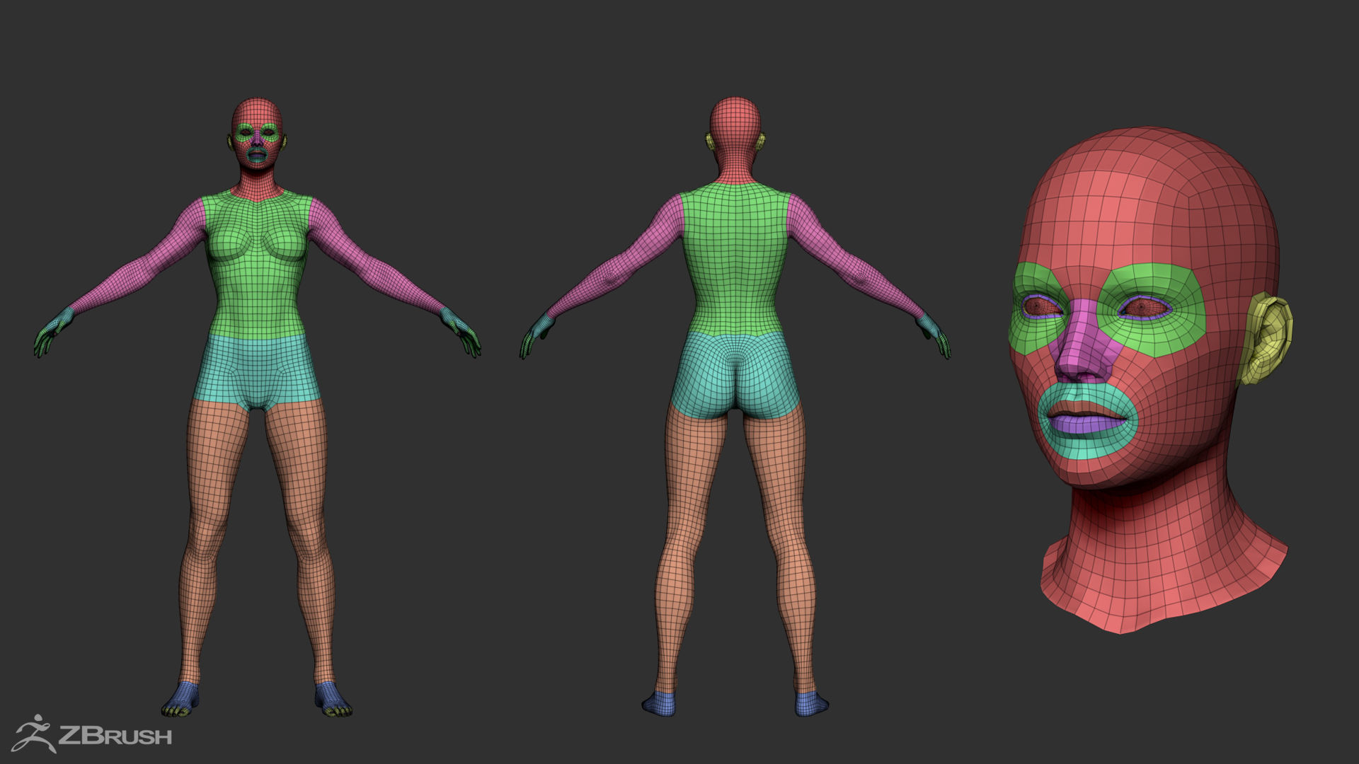 Superhero Basemesh Set  3D model_7