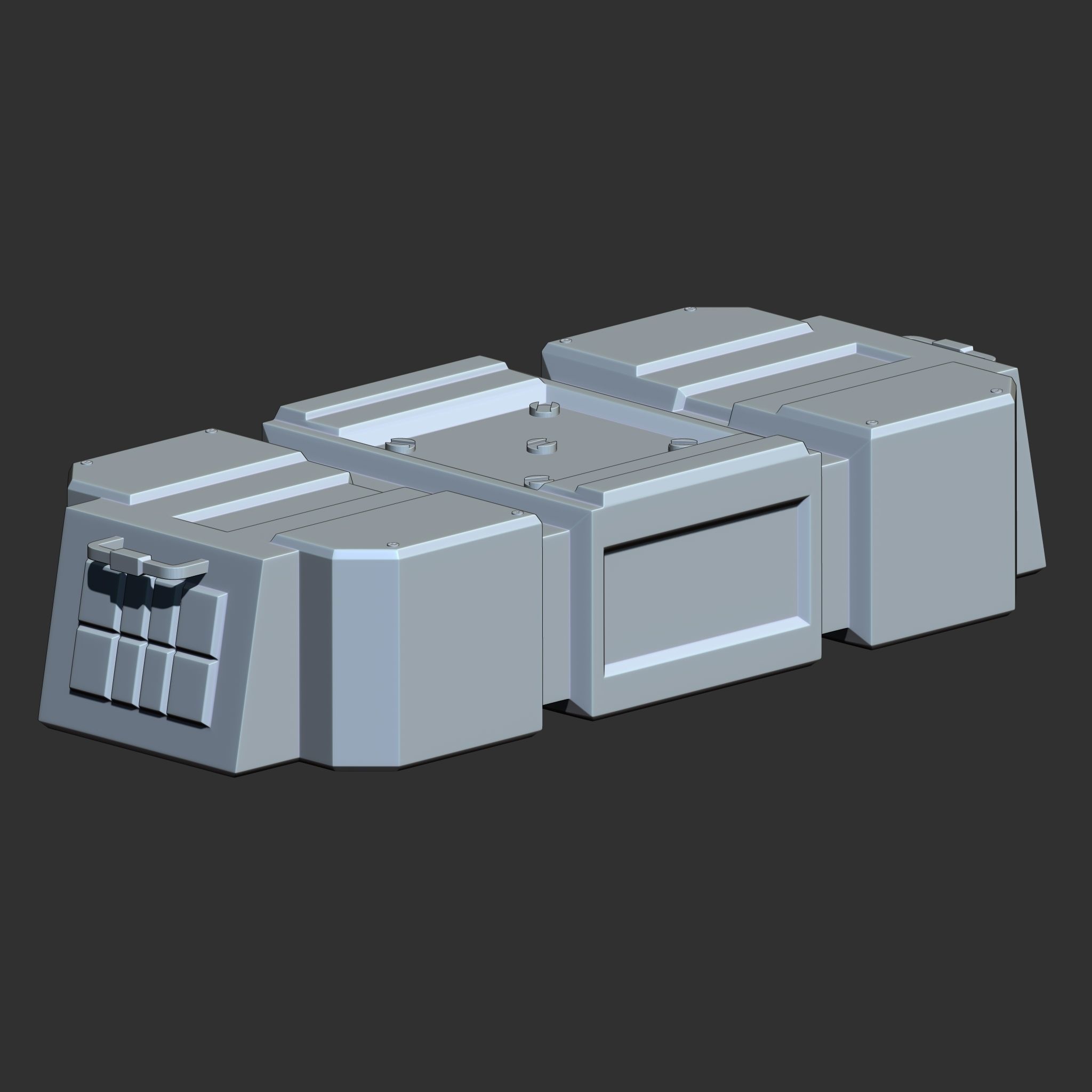 Sci-Fi Box Base Mesh Pack Low-poly 3D model_26