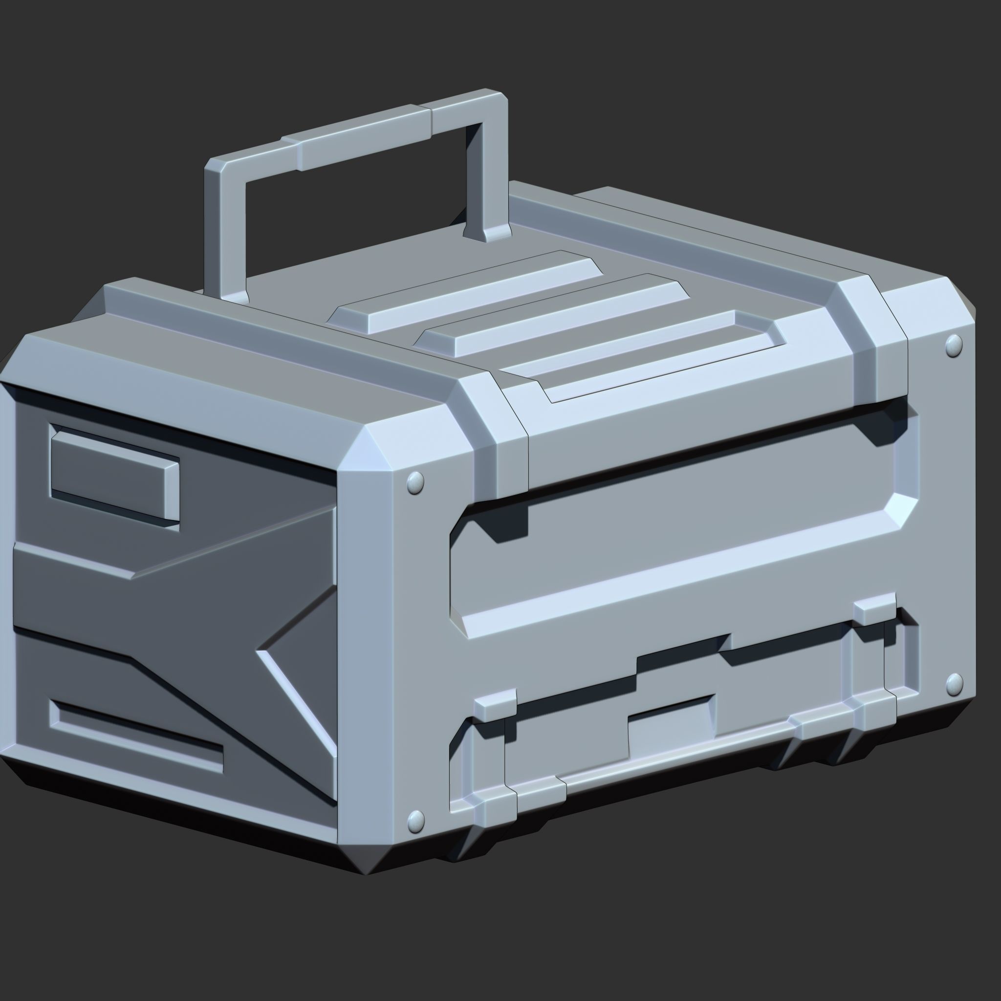 Sci-Fi Box Base Mesh Pack Low-poly 3D model_6