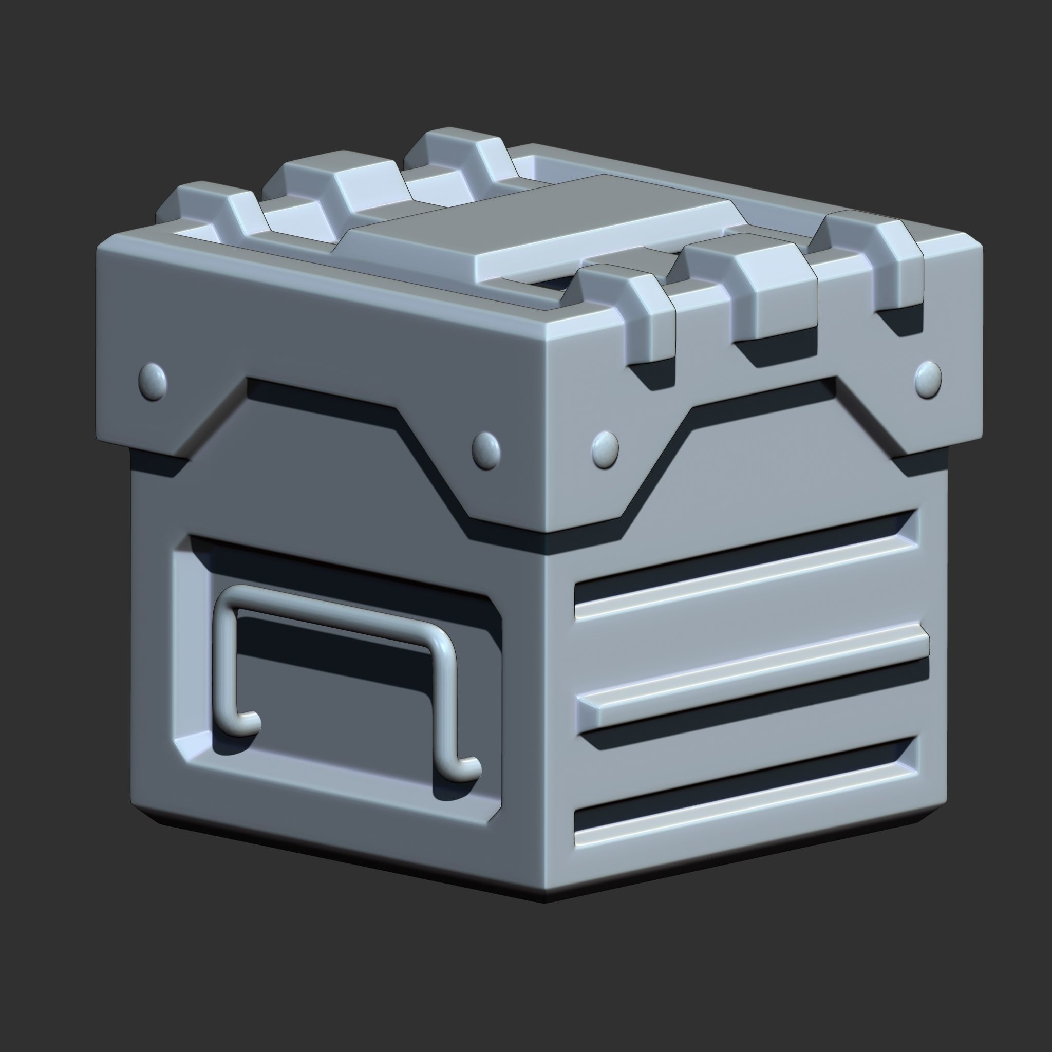Sci-Fi Box Base Mesh Pack Low-poly 3D model_2