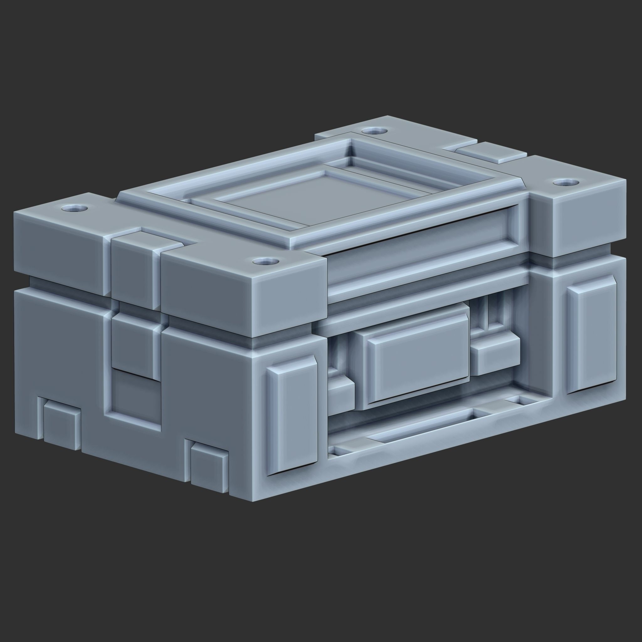 Sci-Fi Box Base Mesh Pack Low-poly 3D model_19