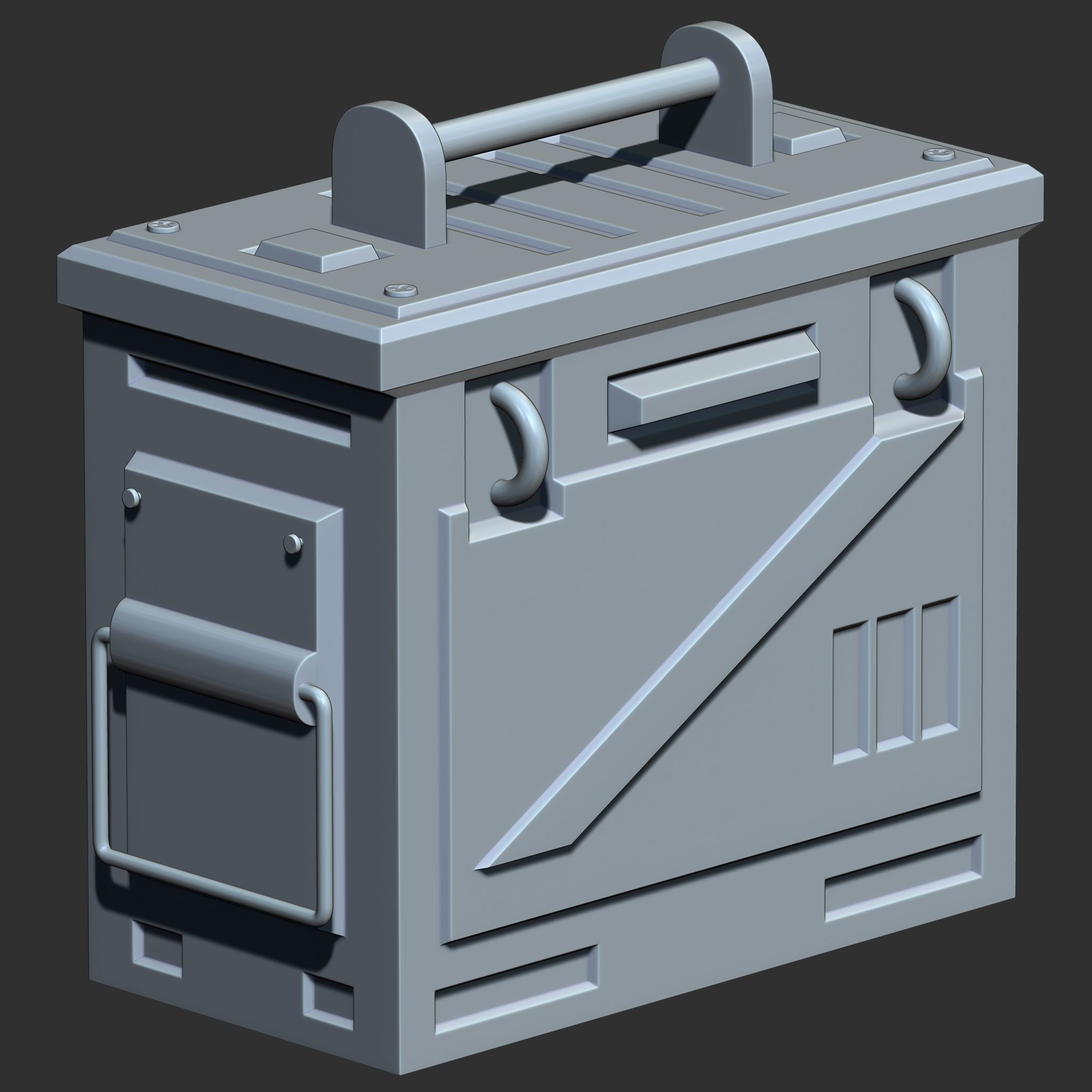 Sci-Fi Box Base Mesh Pack Low-poly 3D model_3