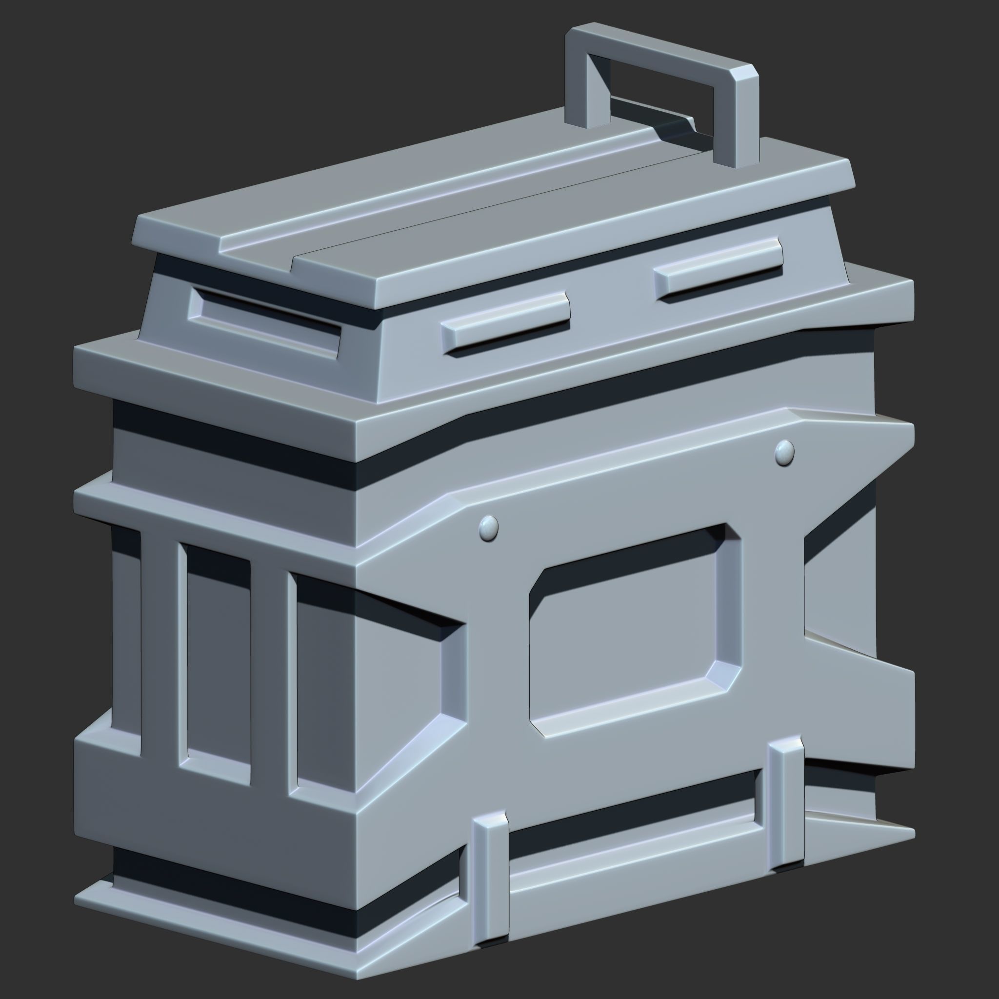 Sci-Fi Box Base Mesh Pack Low-poly 3D model_8