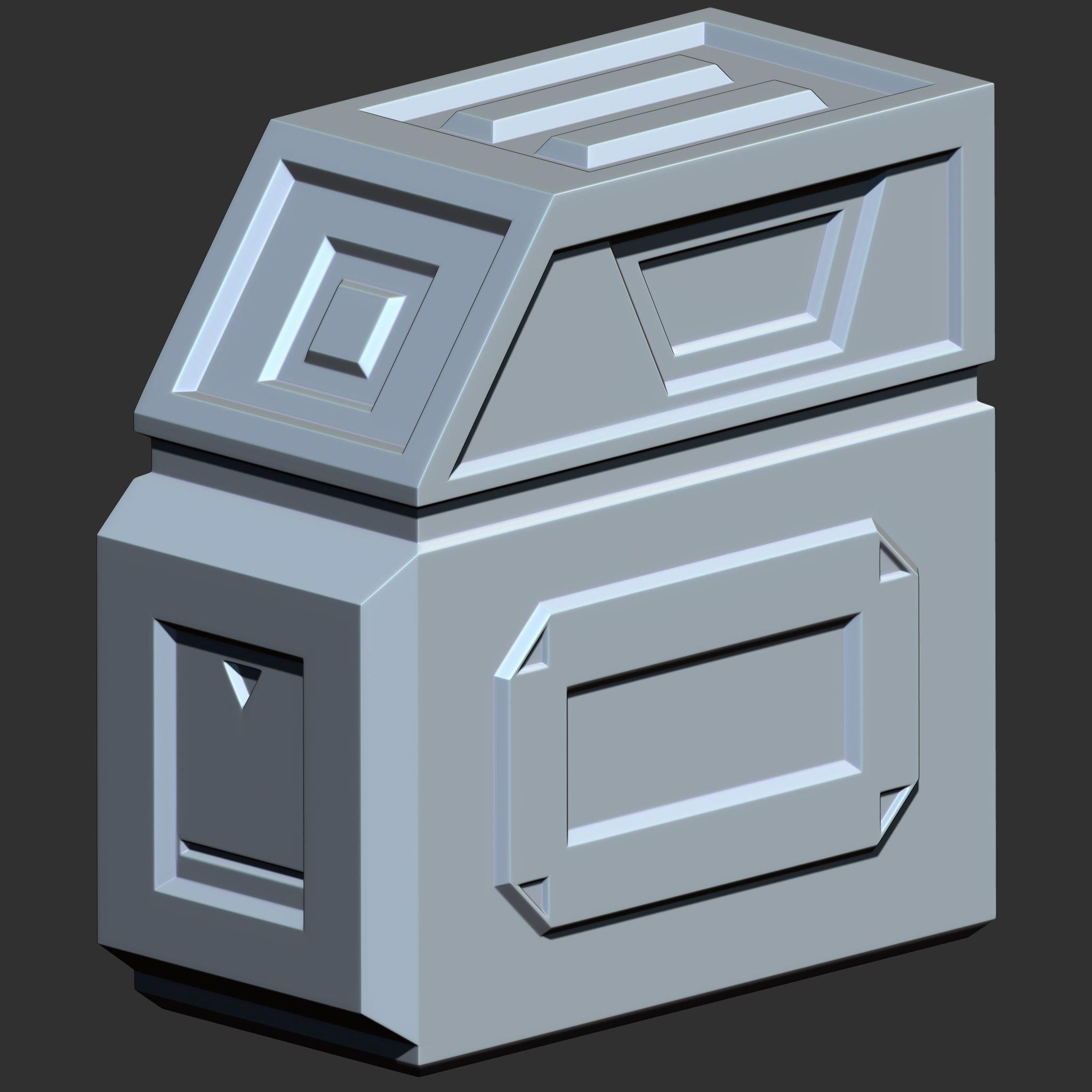 Sci-Fi Box Base Mesh Pack Low-poly 3D model_10