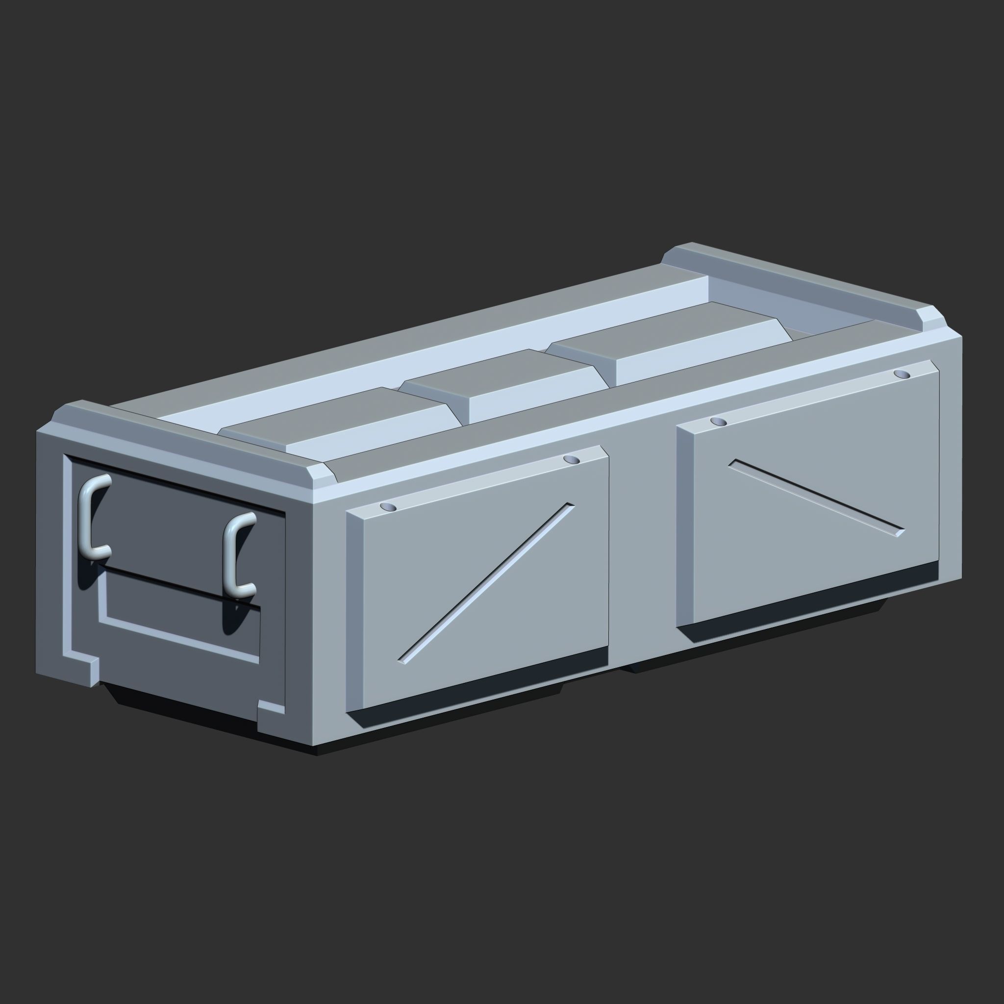 Sci-Fi Box Base Mesh Pack Low-poly 3D model_16