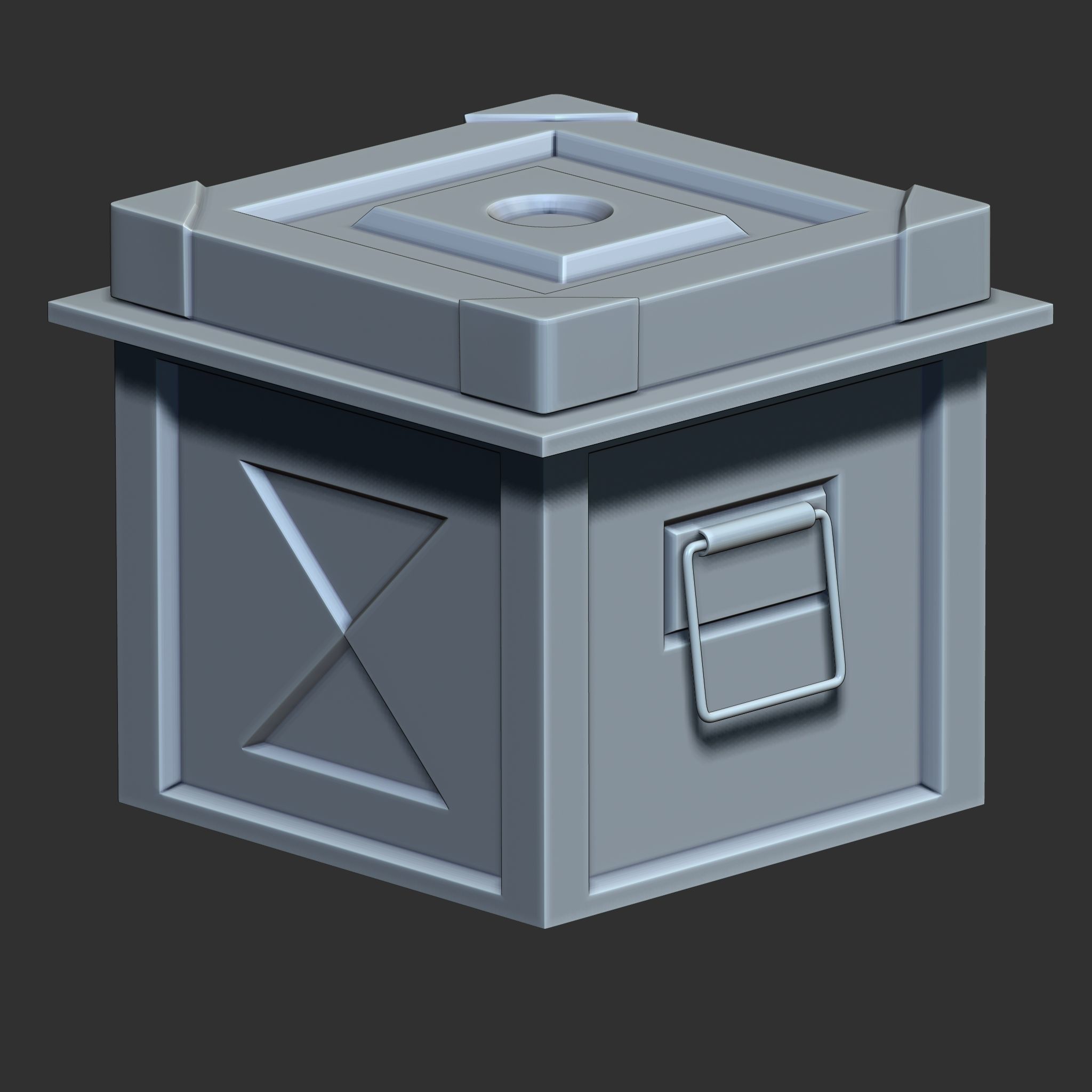 Sci-Fi Box Base Mesh Pack Low-poly 3D model_13
