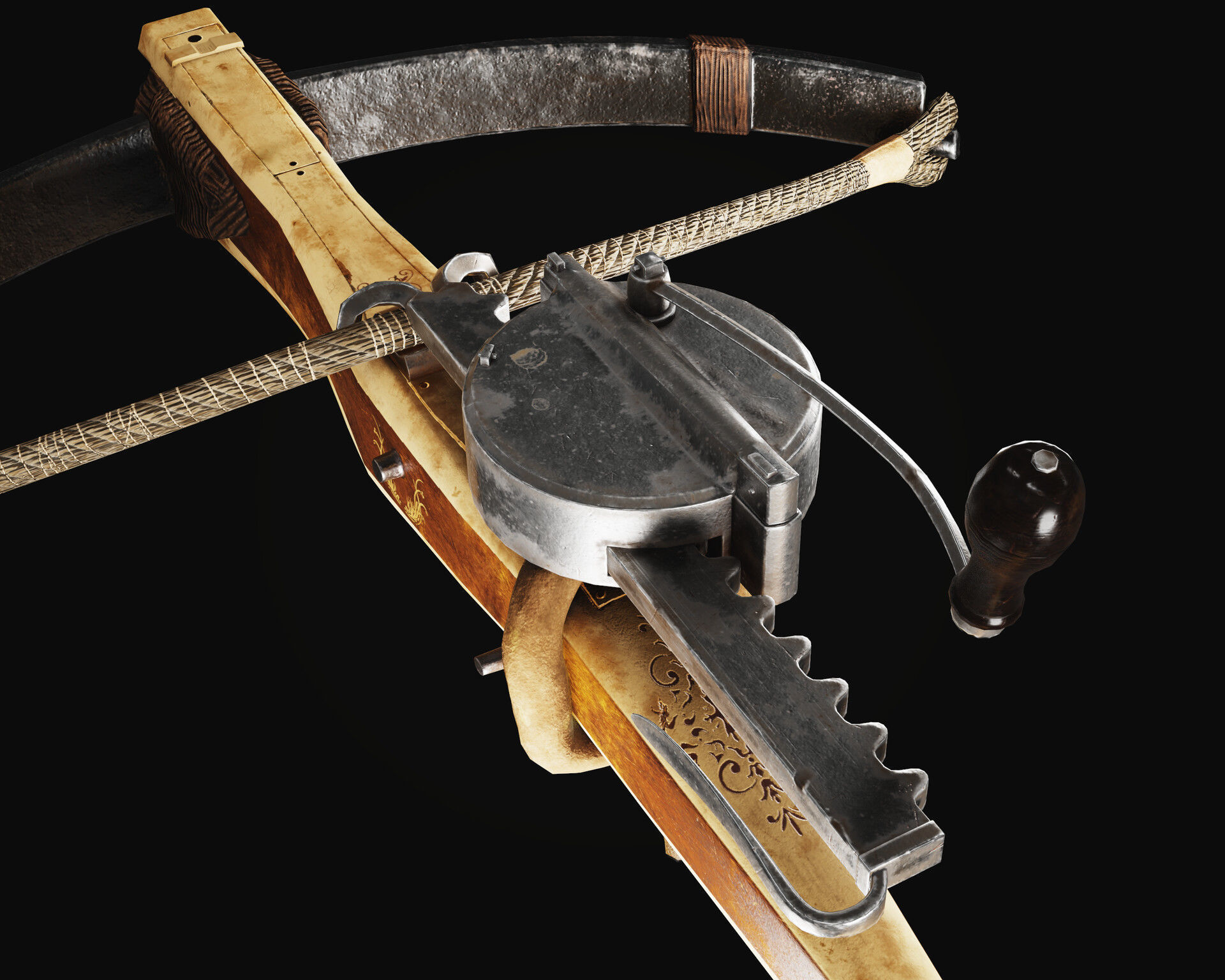 Realistic Medieval Crossbow - Game and Film Ready 3D Model Low-poly 3D model_6