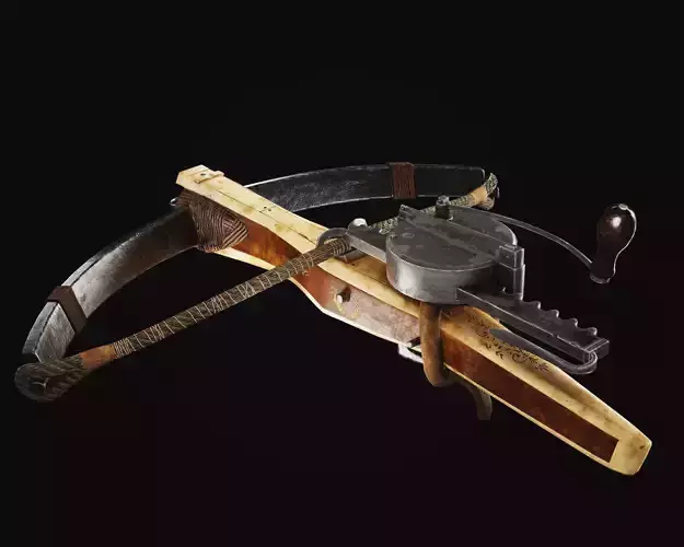 Realistic Medieval Crossbow - Game and Film Ready 3D Model