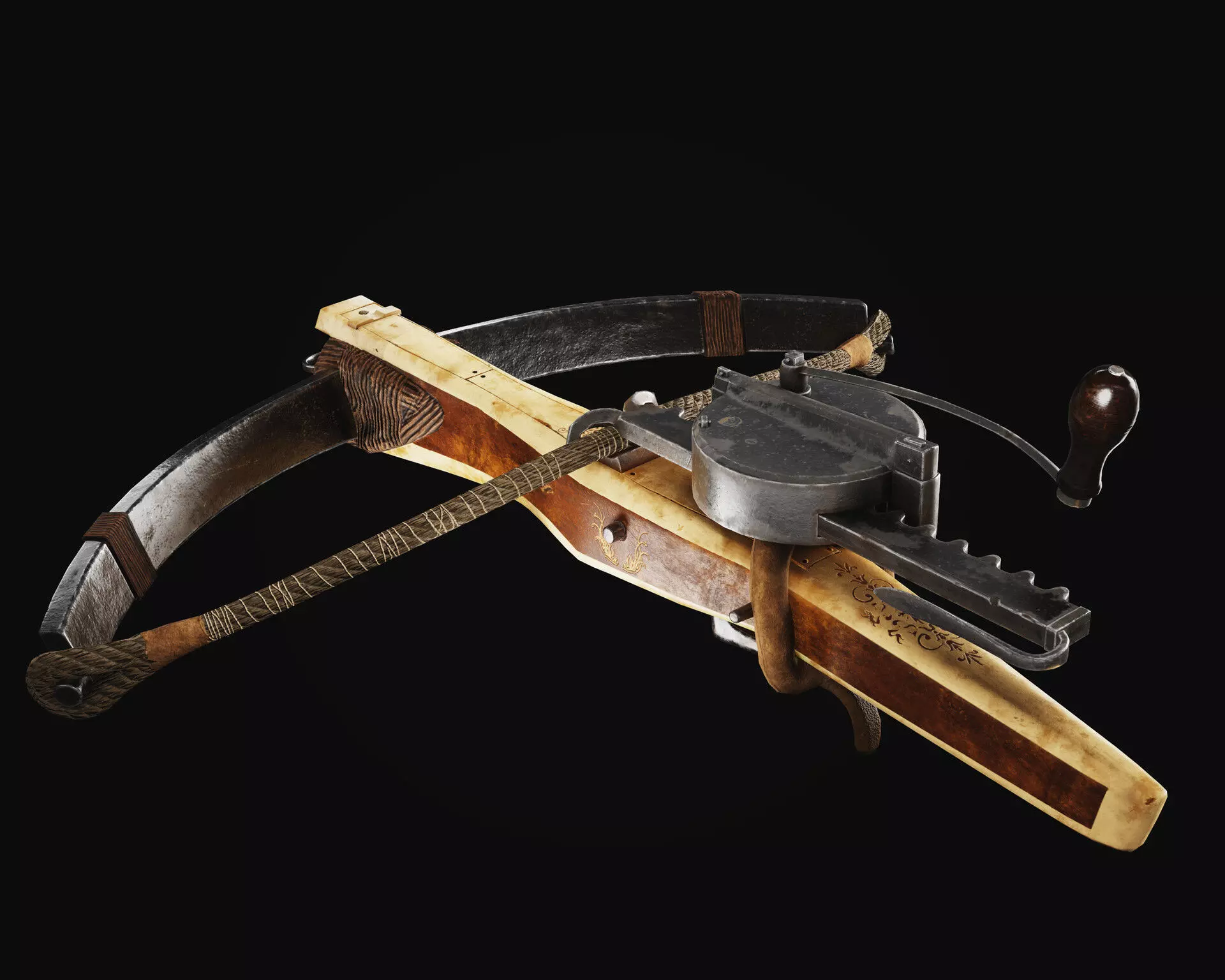 Realistic Medieval Crossbow - Game and Film Ready 3D Model Low-poly 3D model_0