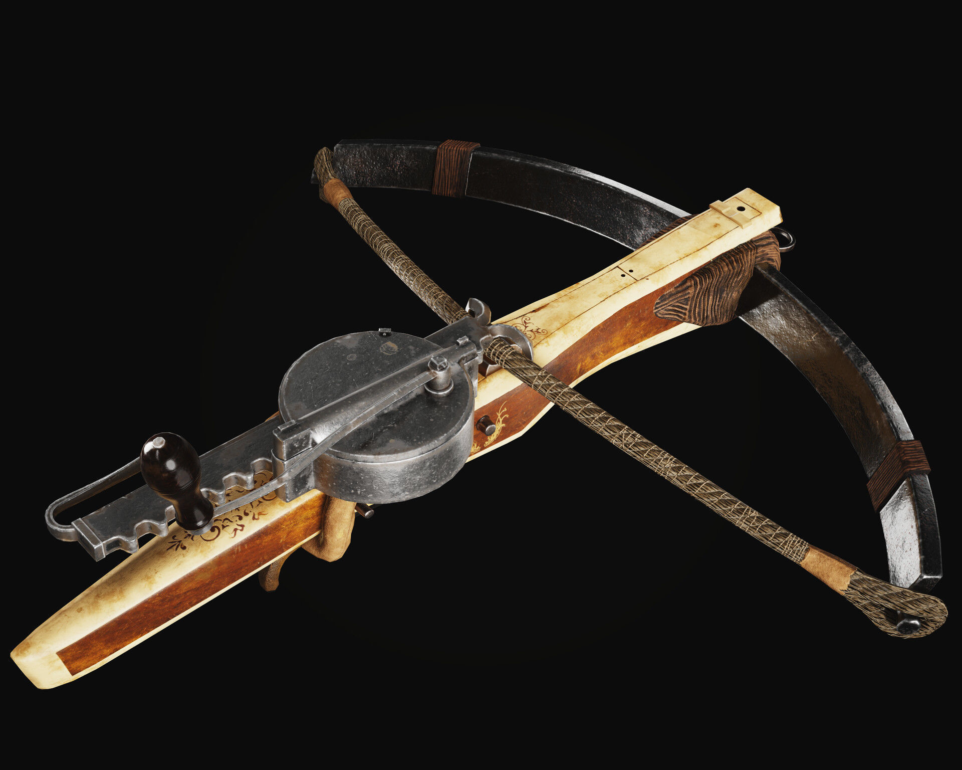 Realistic Medieval Crossbow - Game and Film Ready 3D Model Low-poly 3D model_5