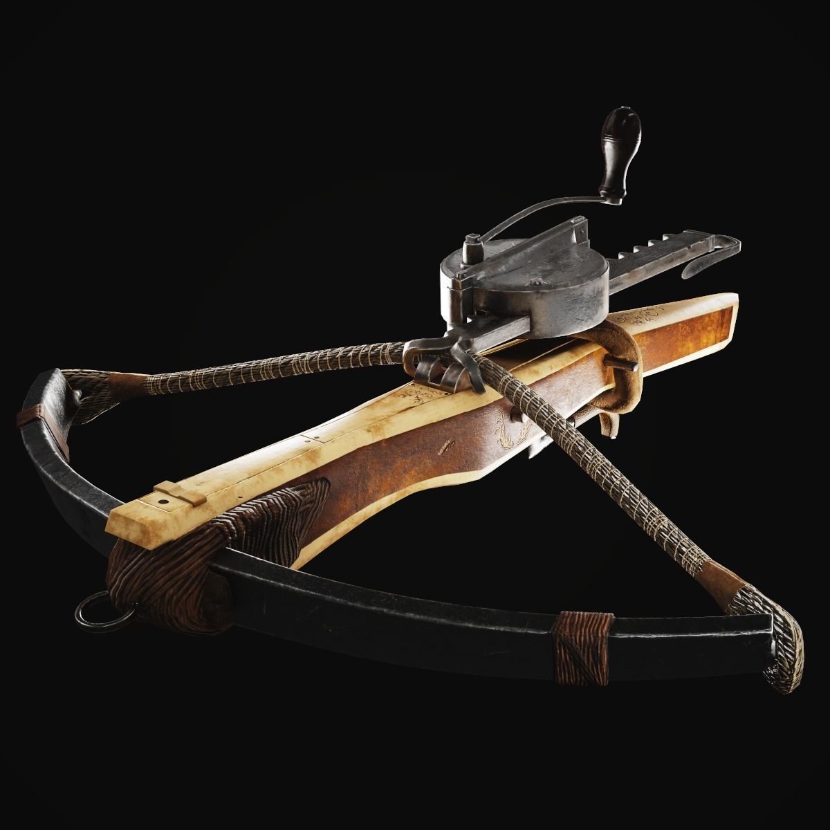 Realistic Medieval Crossbow - Game and Film Ready 3D Model Low-poly 3D model_2