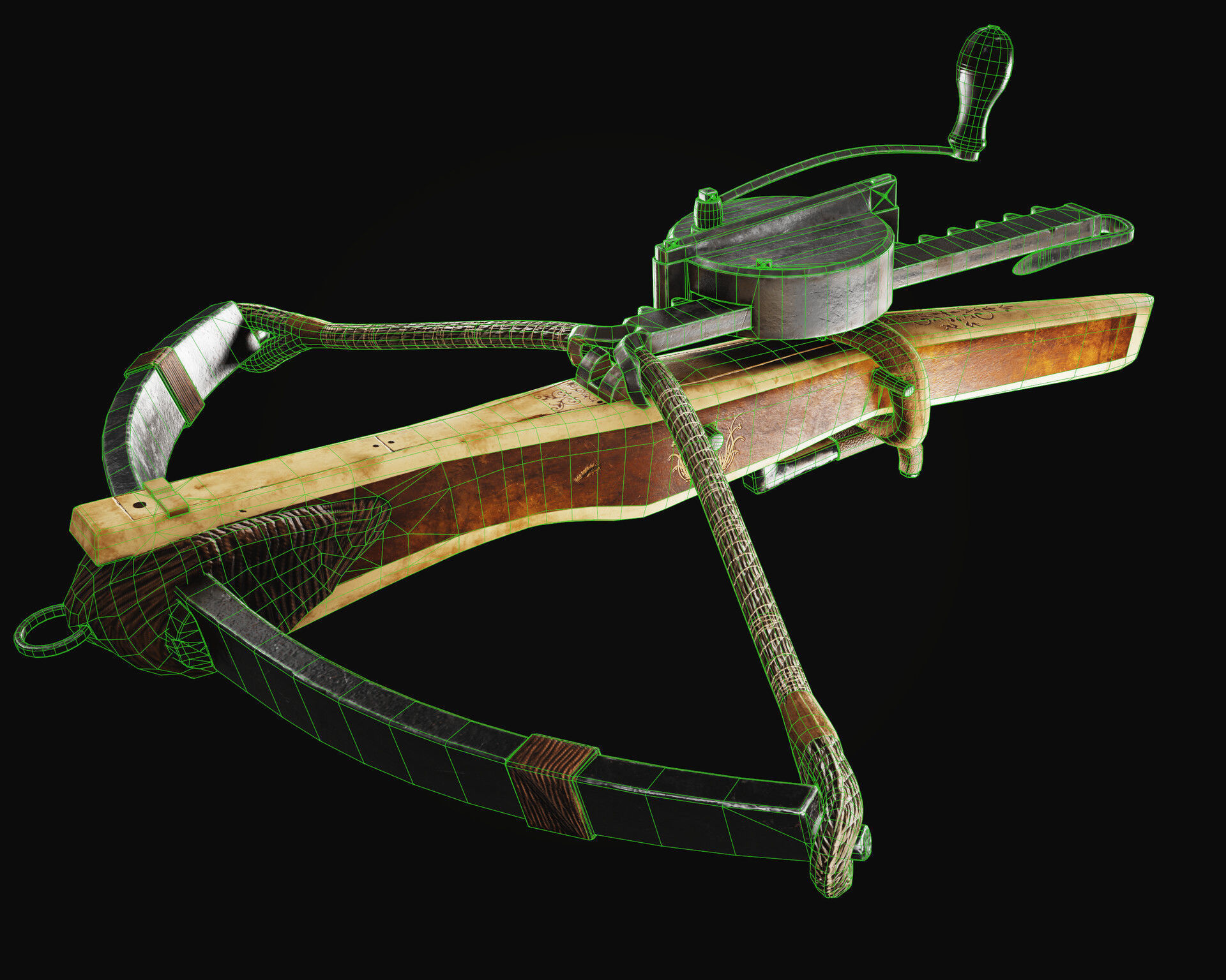 Realistic Medieval Crossbow - Game and Film Ready 3D Model Low-poly 3D model_11