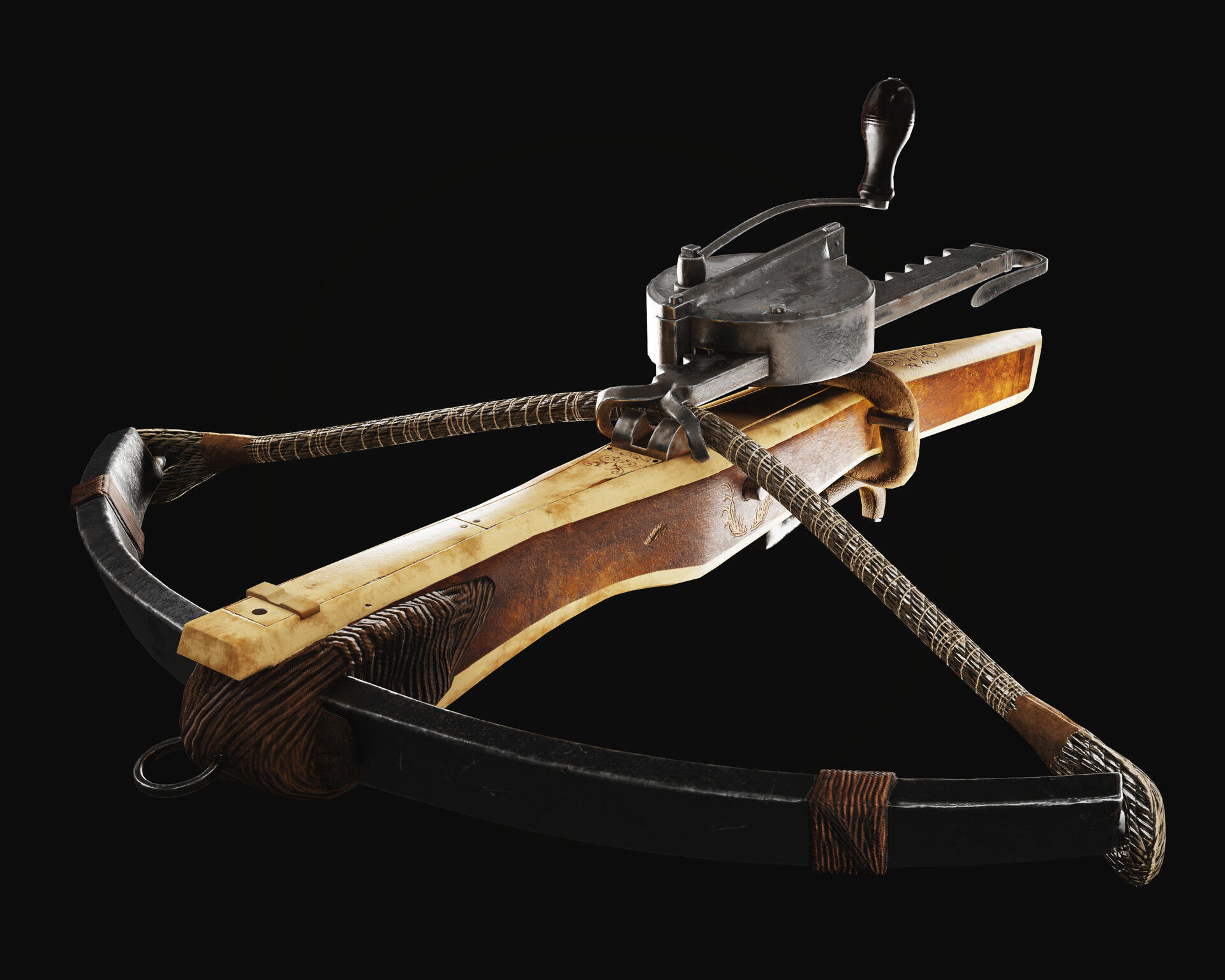 Realistic Medieval Crossbow - Game and Film Ready 3D Model Low-poly 3D model_4