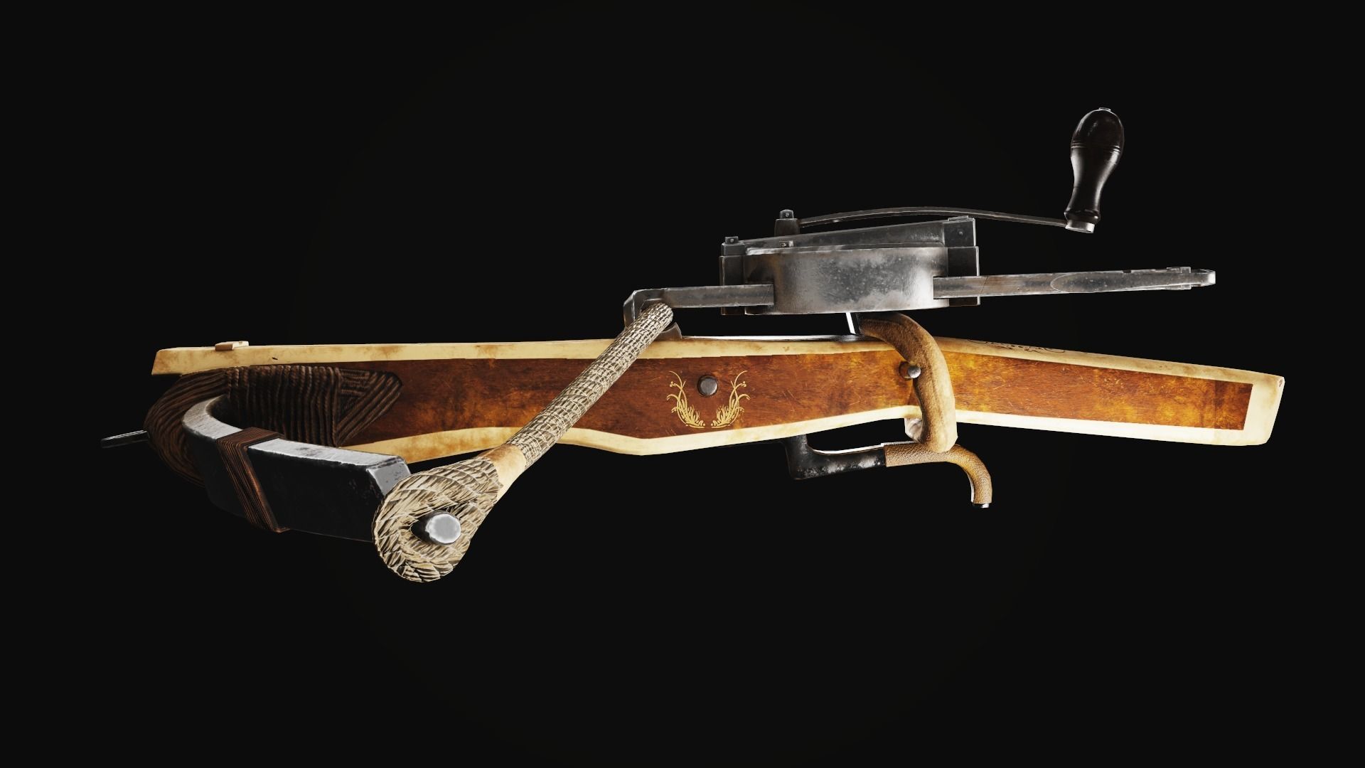 Realistic Medieval Crossbow - Game and Film Ready 3D Model Low-poly 3D model_3