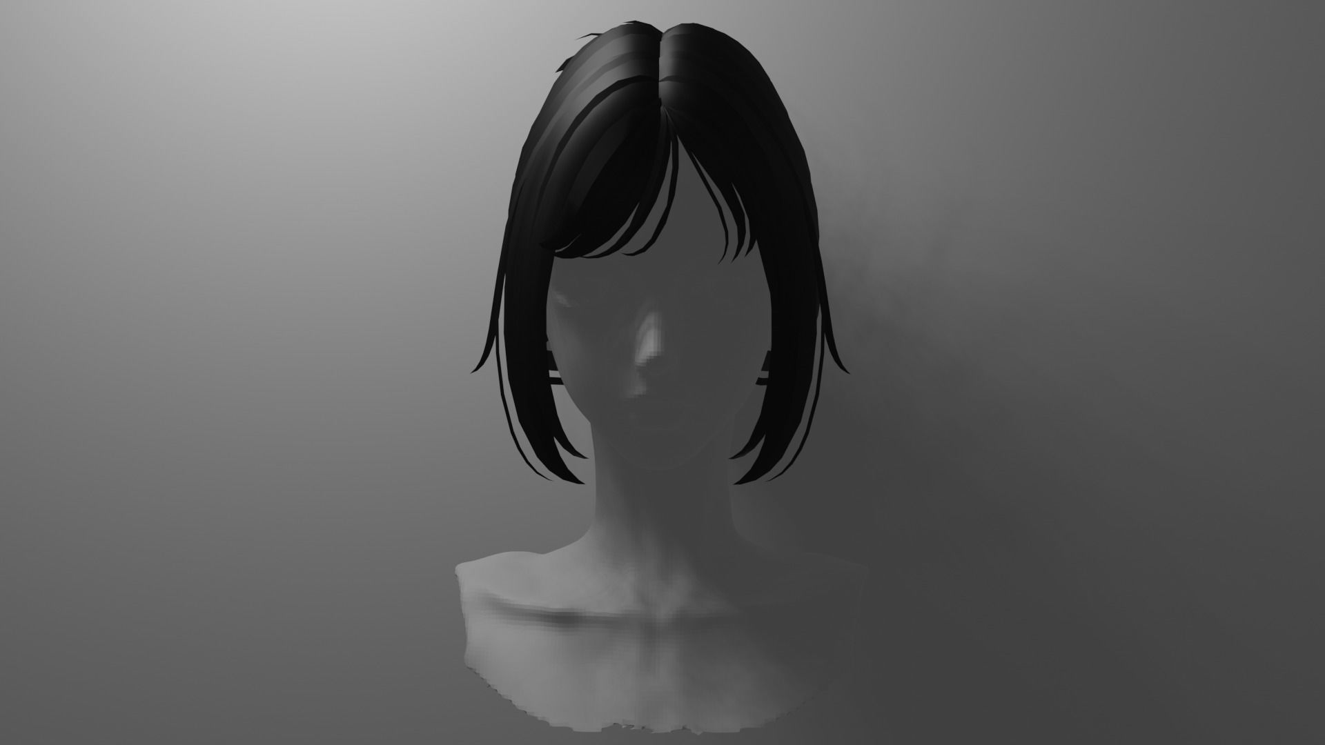 Hair 5 and 9 color texture cute messy y2k bun Low-poly 3D model_1