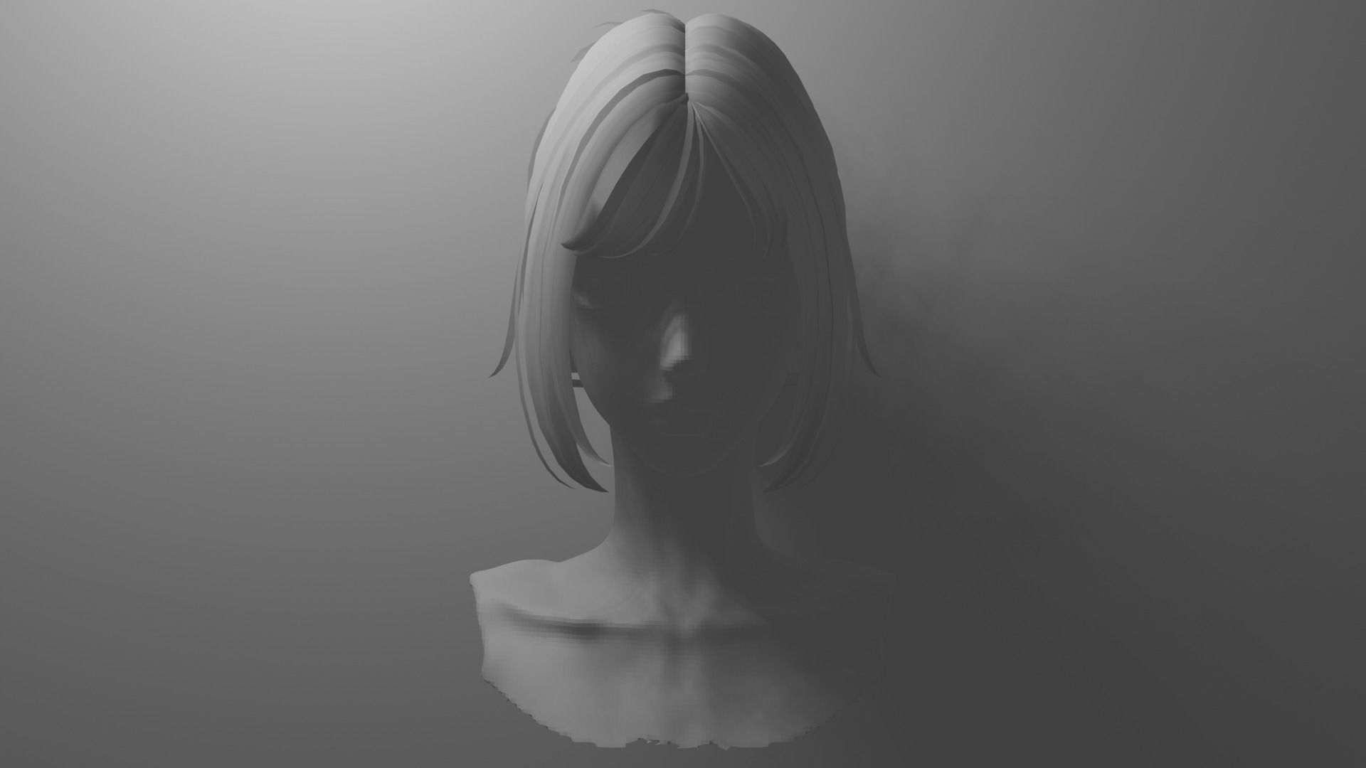 Hair 5 and 9 color texture cute messy y2k bun Low-poly 3D model_5