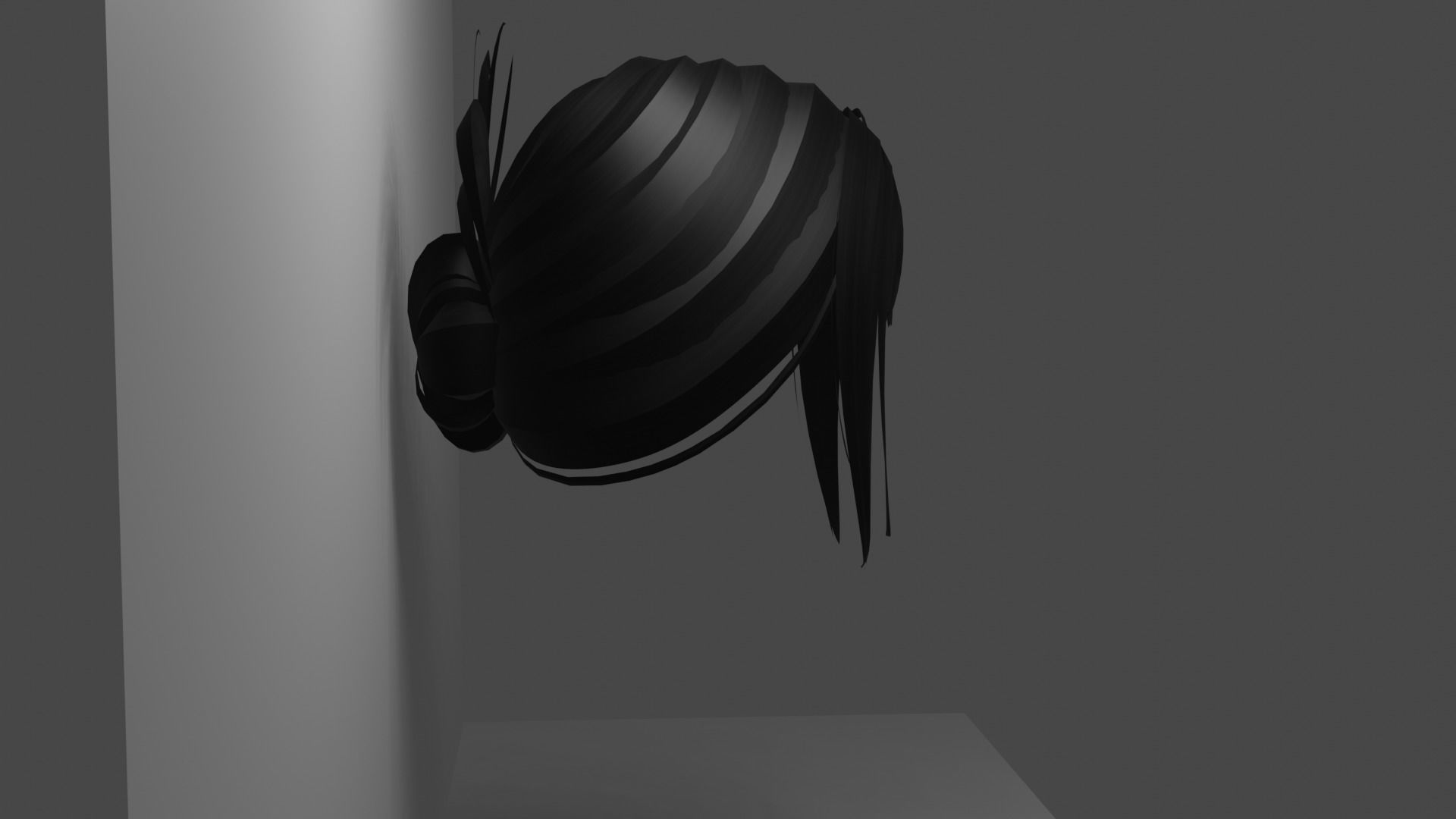 Hair 5 and 9 color texture cute messy y2k bun Low-poly 3D model_3