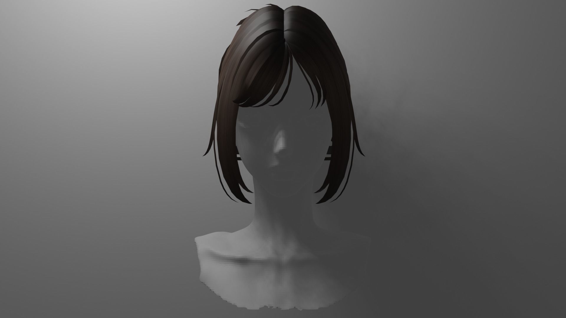 Hair 5 and 9 color texture cute messy y2k bun Low-poly 3D model_6