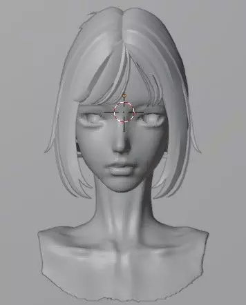 Hair 5 and 9 color texture cute messy y2k bun Low-poly 3D model_0