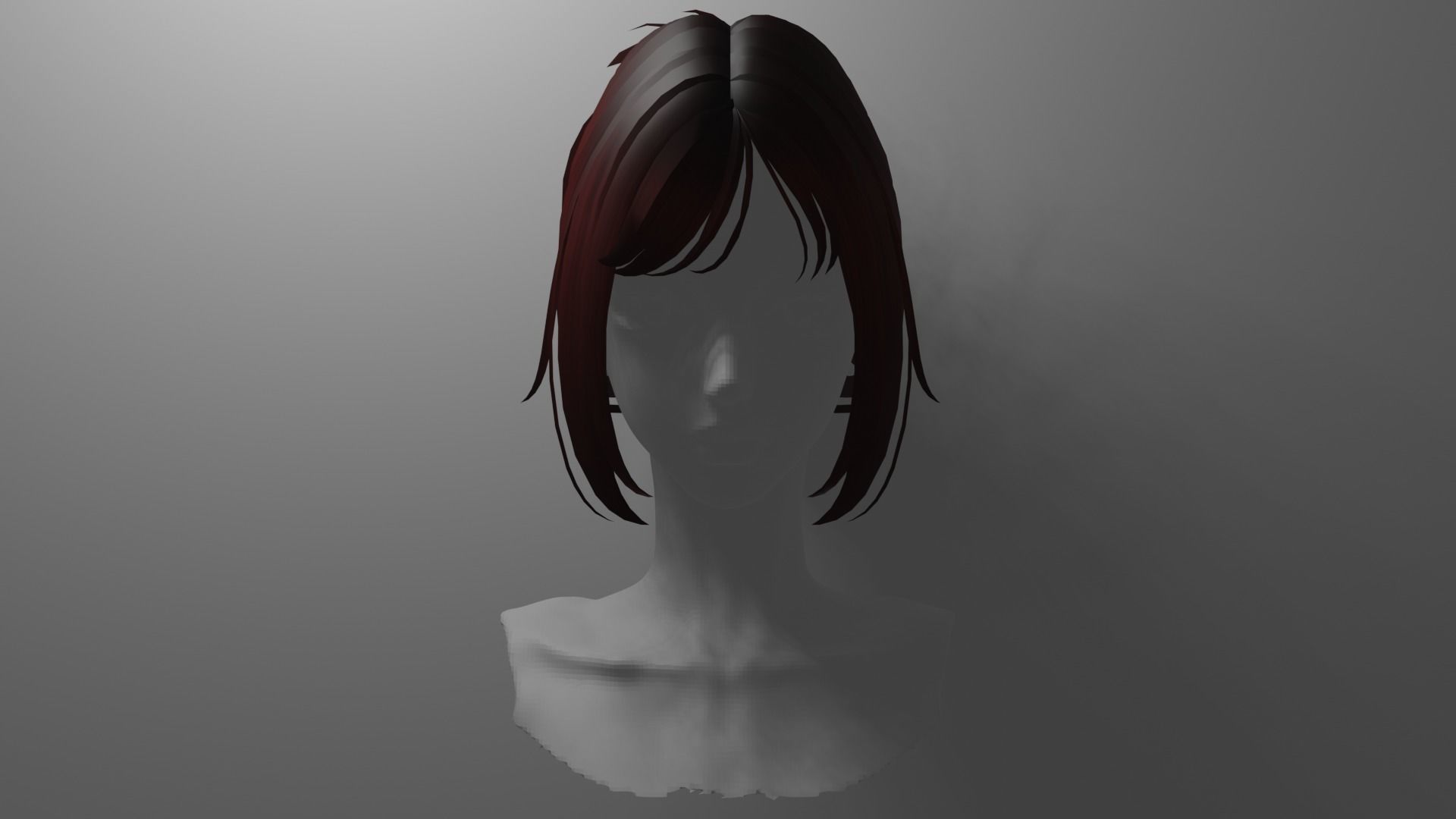 Hair 5 and 9 color texture cute messy y2k bun Low-poly 3D model_9