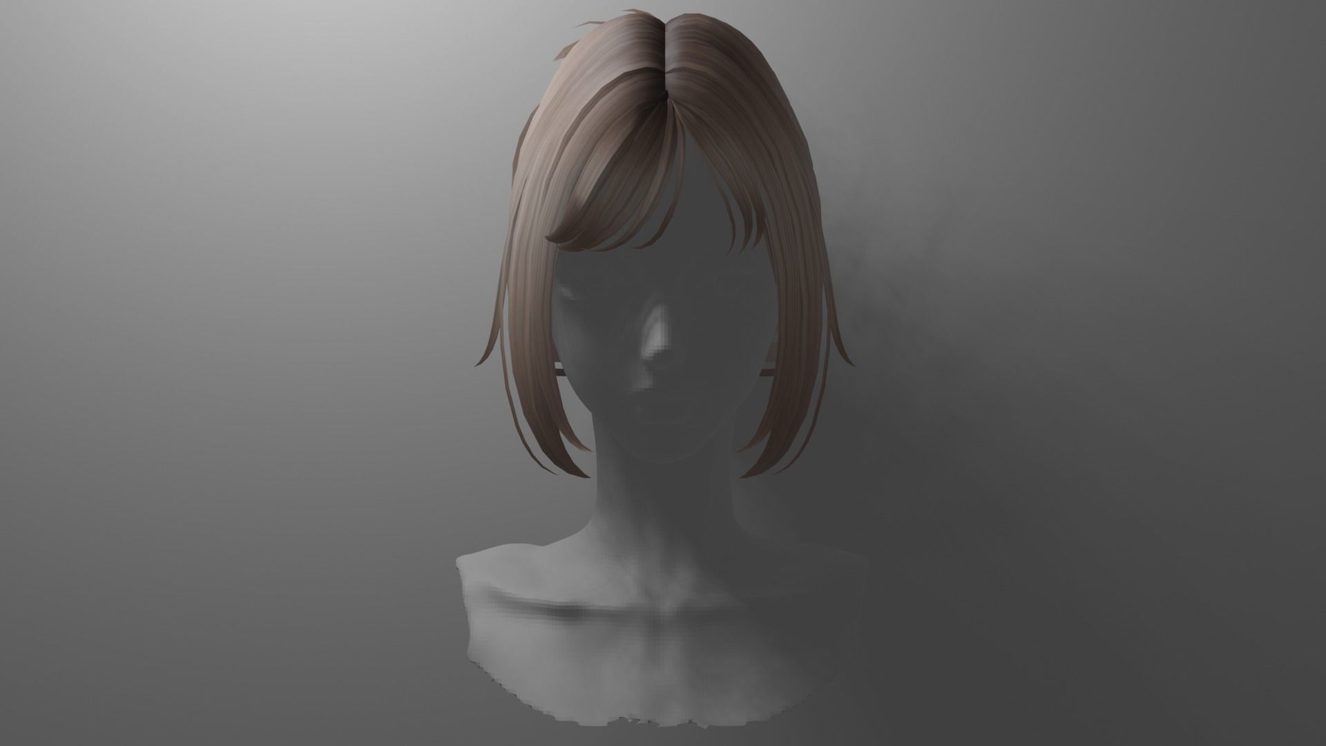 Hair 5 and 9 color texture cute messy y2k bun Low-poly 3D model_8