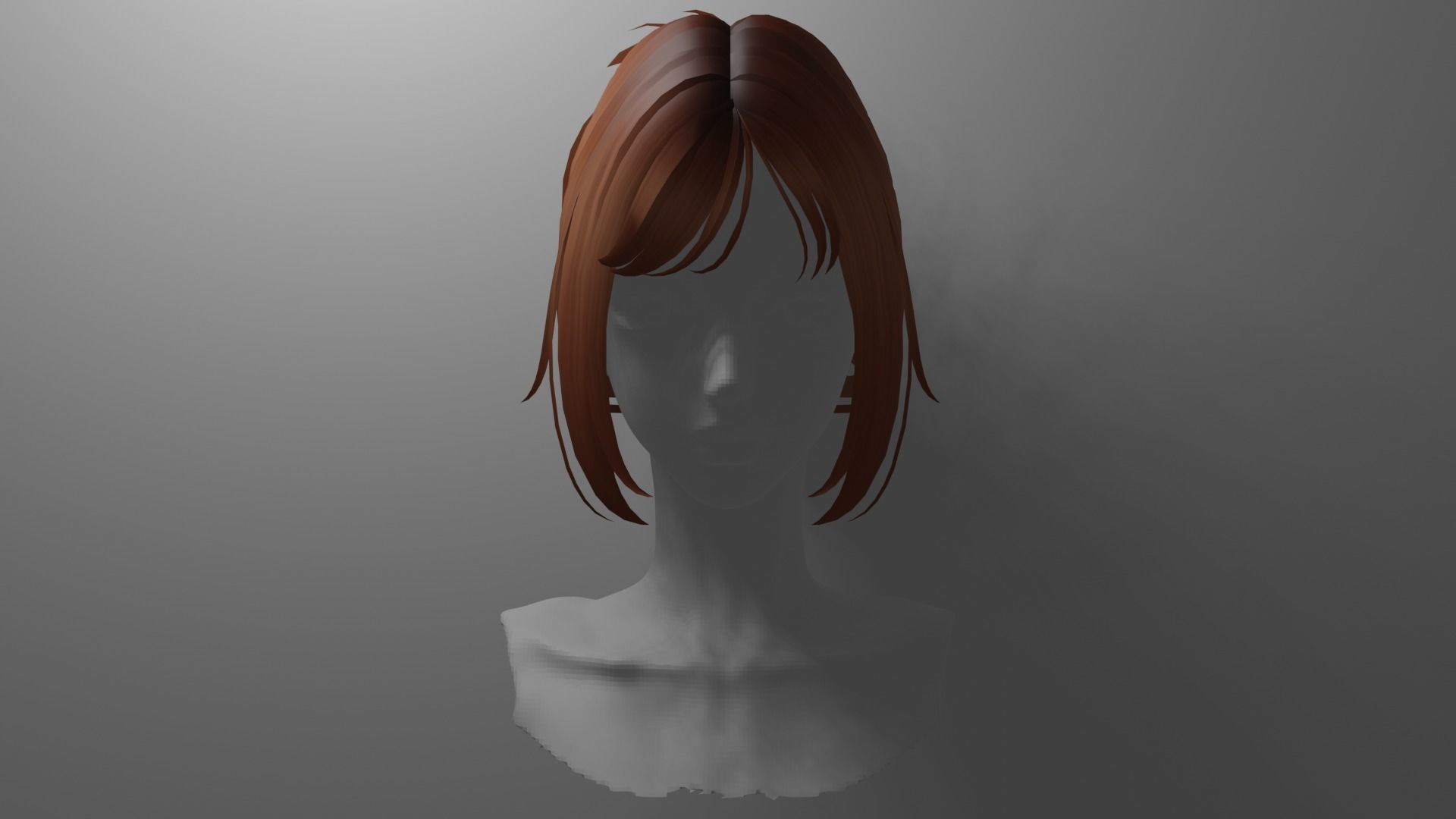 Hair 5 and 9 color texture cute messy y2k bun Low-poly 3D model_10